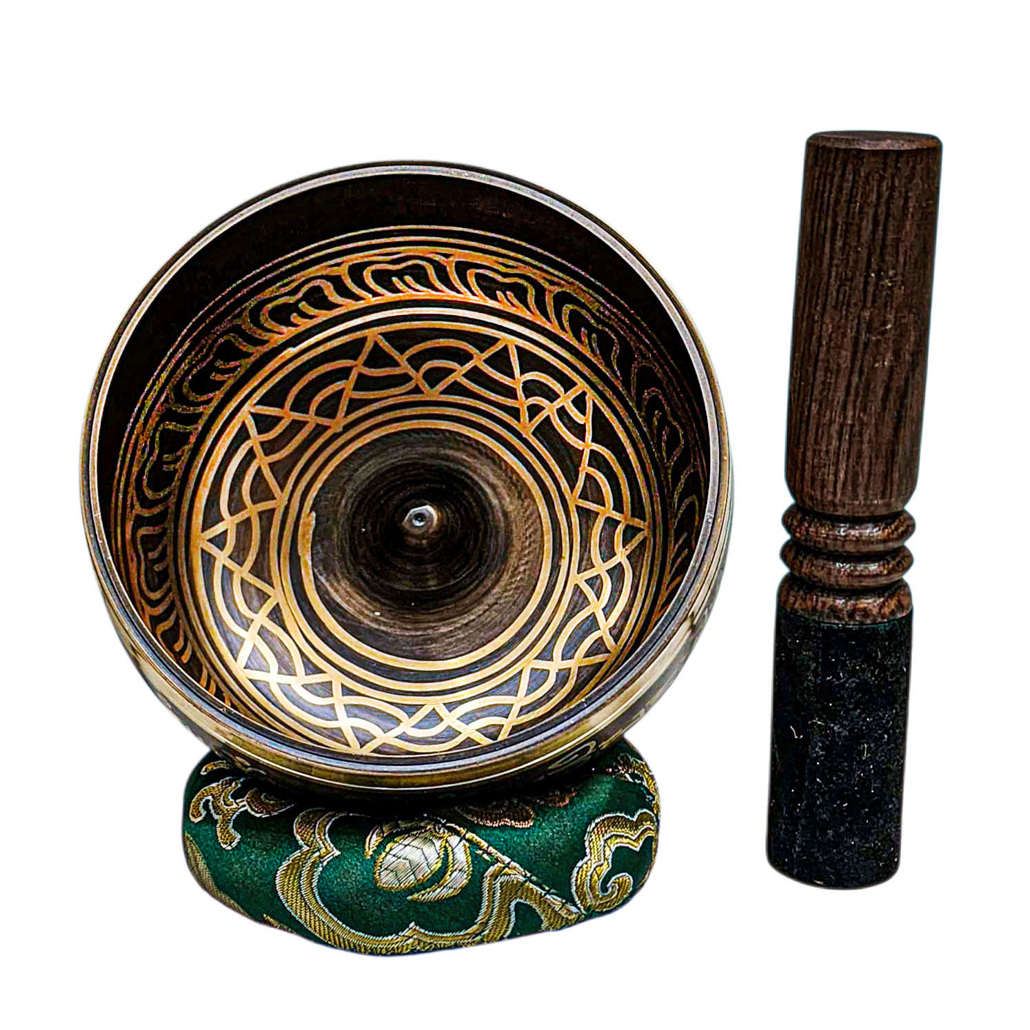 Buddhist Machine Made Singing Bowl, [lingam Bowl] Or Japanese Bowl Carved Inside, [select Accessories]