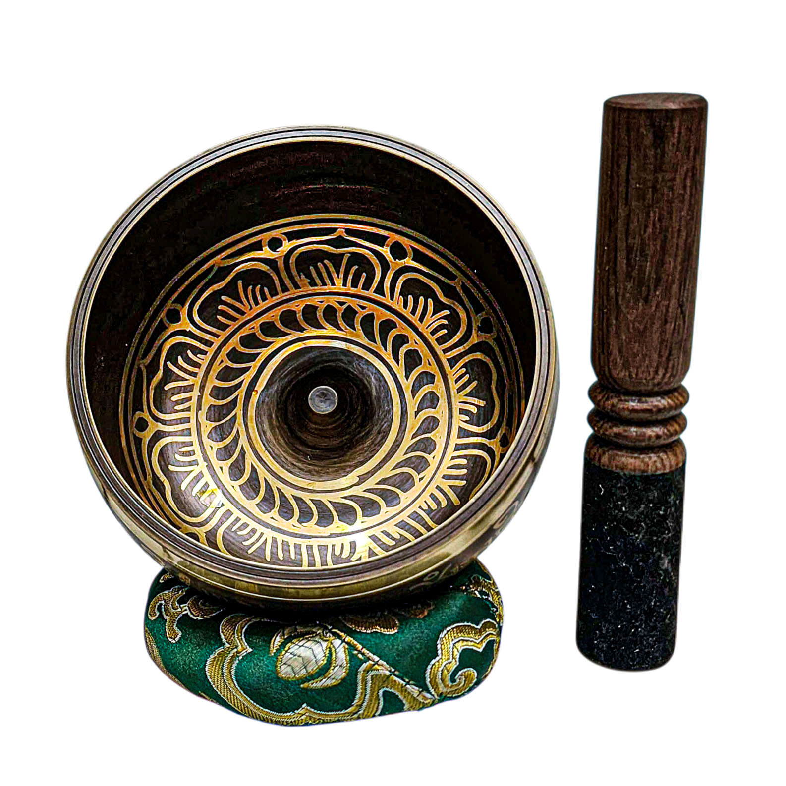 Buddhist Machine Made Singing Bowl, [lingam Bowl] Or Japanese Bowl Carved Inside, [select Accessories]
