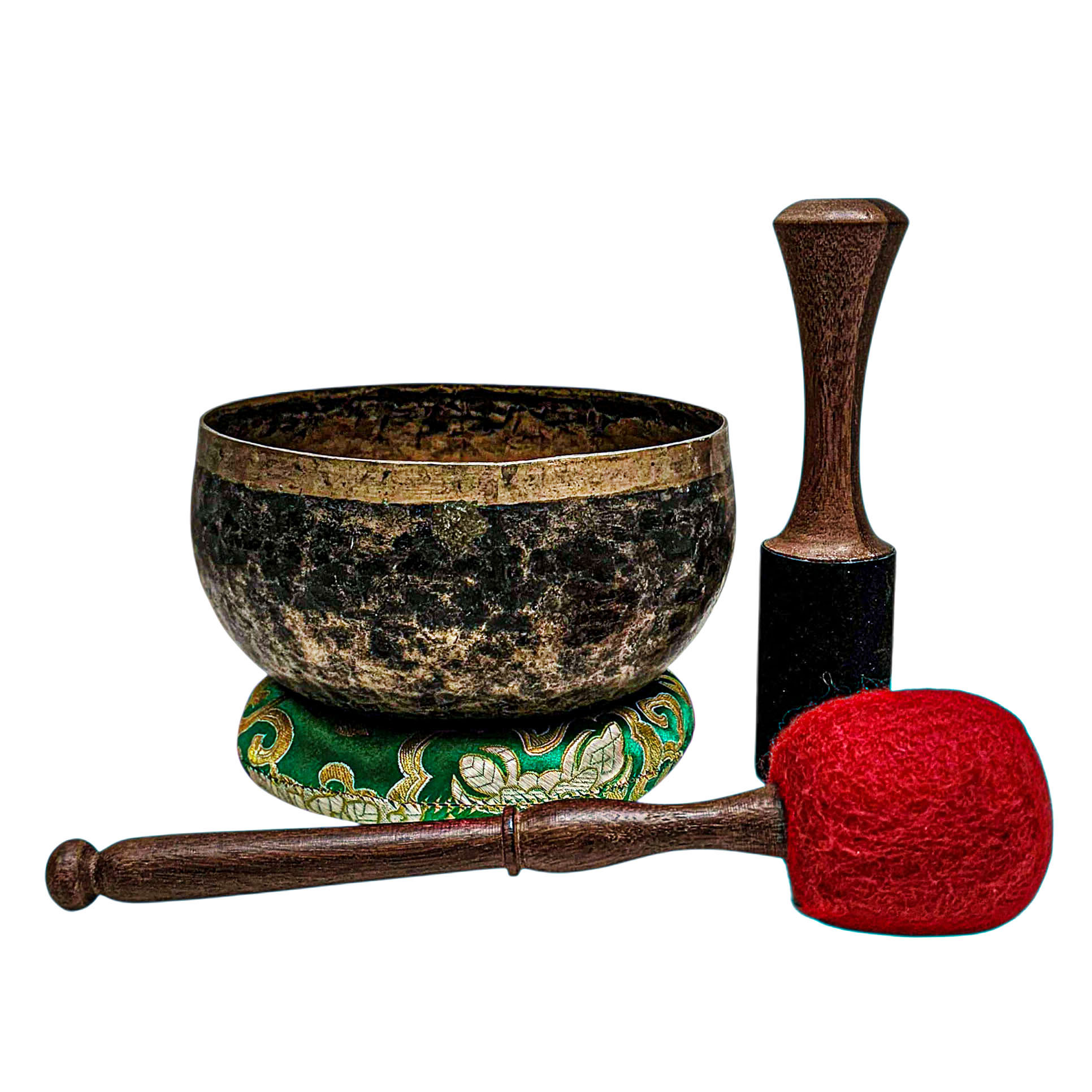 [rare Find], [kopre], Buddhist Hand Beaten Singing Bowl, Antique Finishing, [select Accessories]