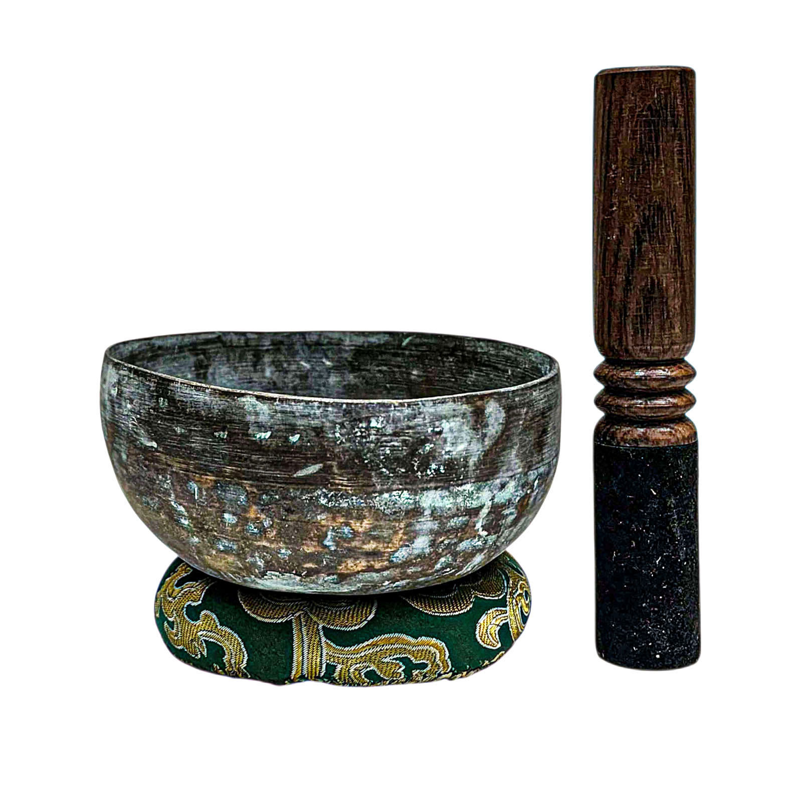[rare Find], [thado Bati], Buddhist Hand Beaten Singing Bowl, Antique Finishing, [select Accessories]