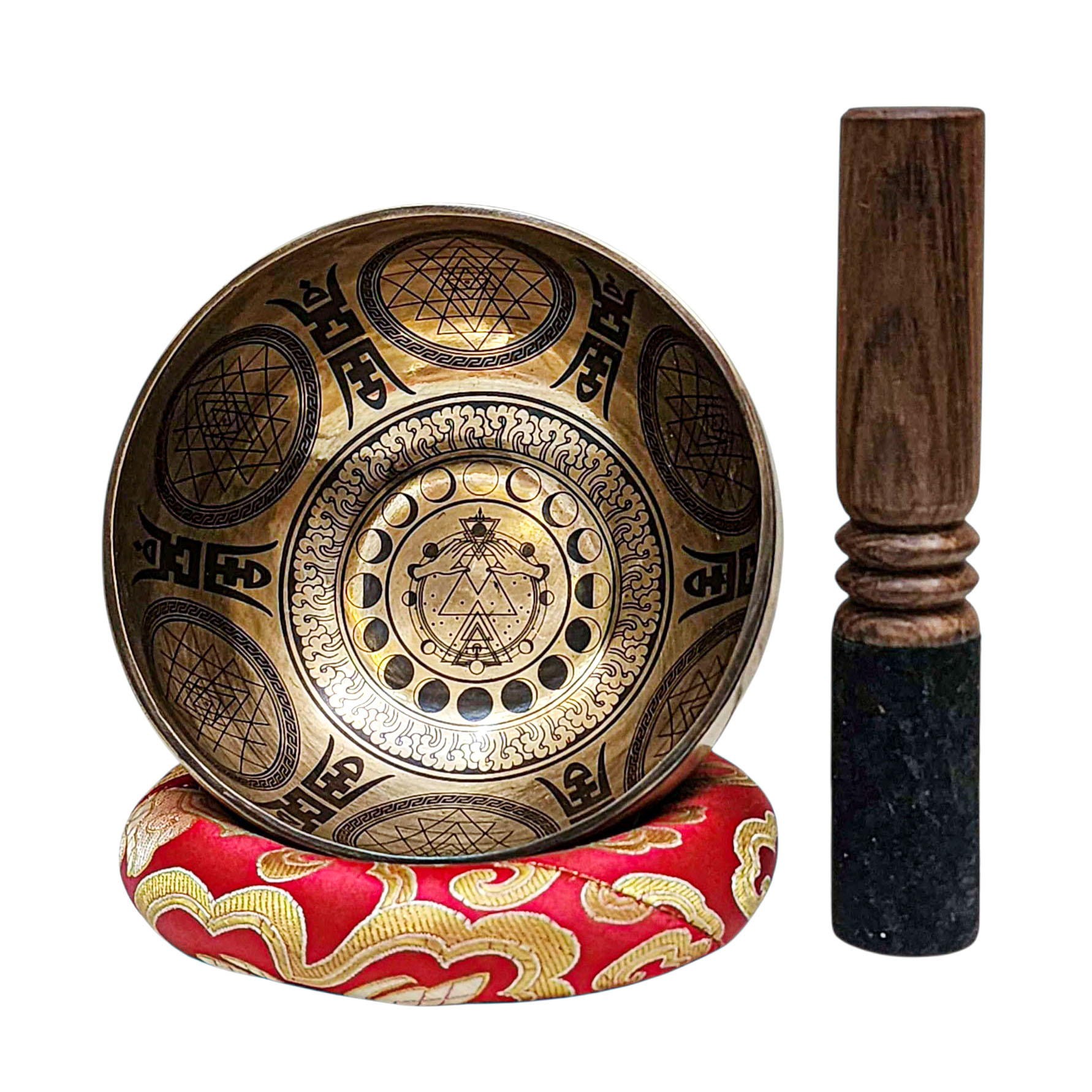 Singing Bowl, Buddhist Hand Beaten, With Fine Etching Carving, [], [select Accessories]