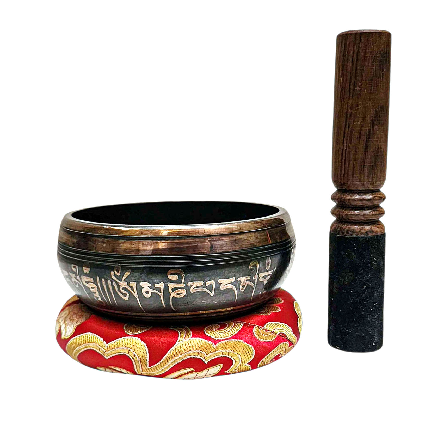 Buddhist Machine Made Singing Bowl, [mantra] Carved Inside, [select Accessories]