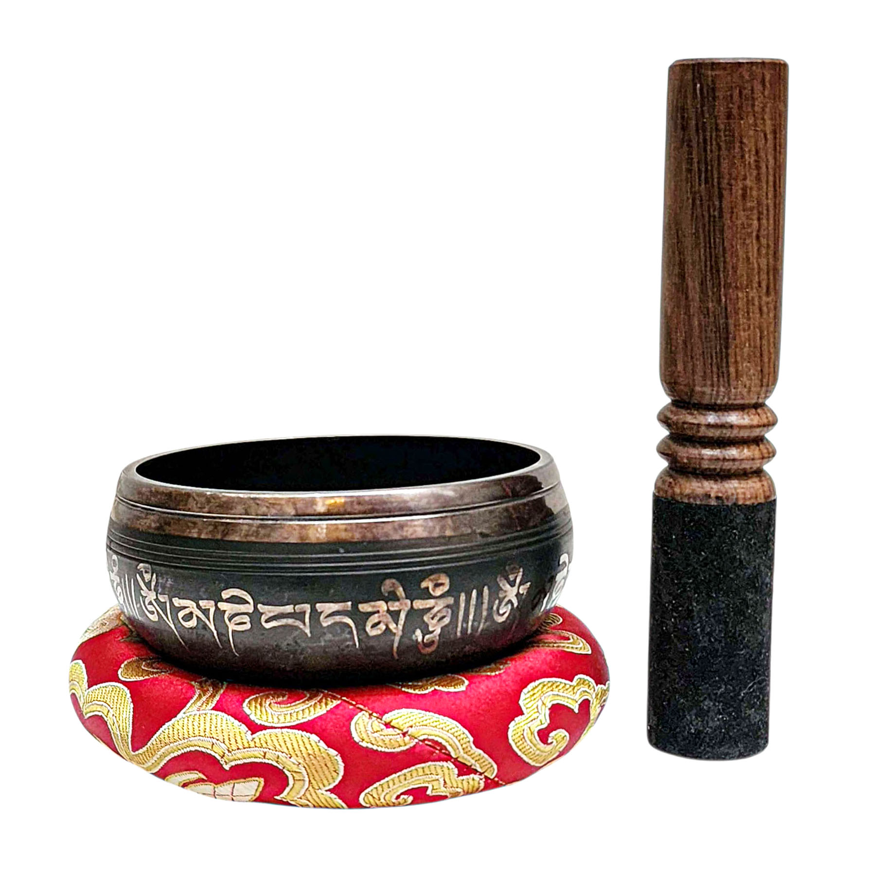 Buddhist Machine Made Singing Bowl, [mantra] Carved Inside, [select Accessories]