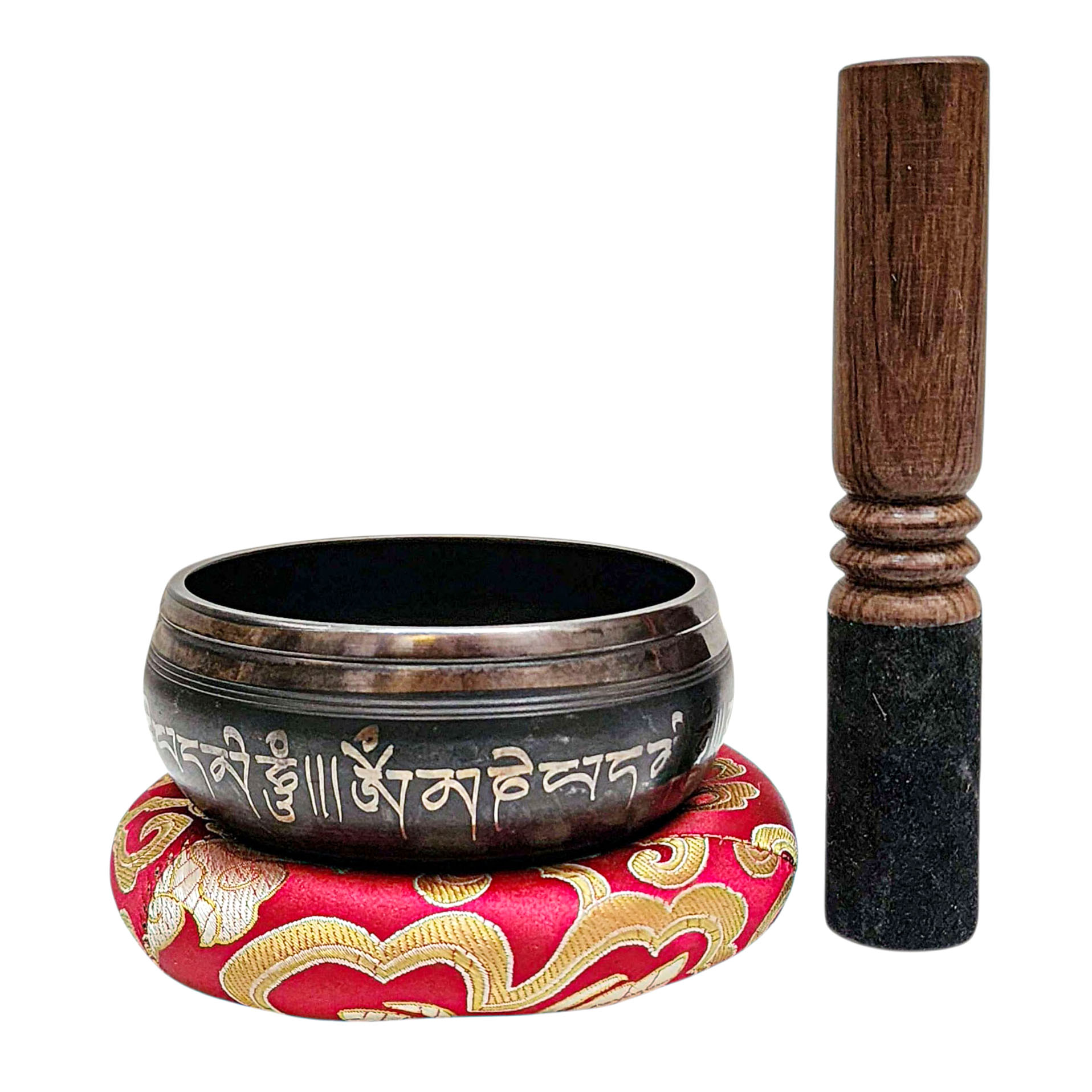 Buddhist Machine Made Singing Bowl, [mantra] Carved Inside, [select Accessories]