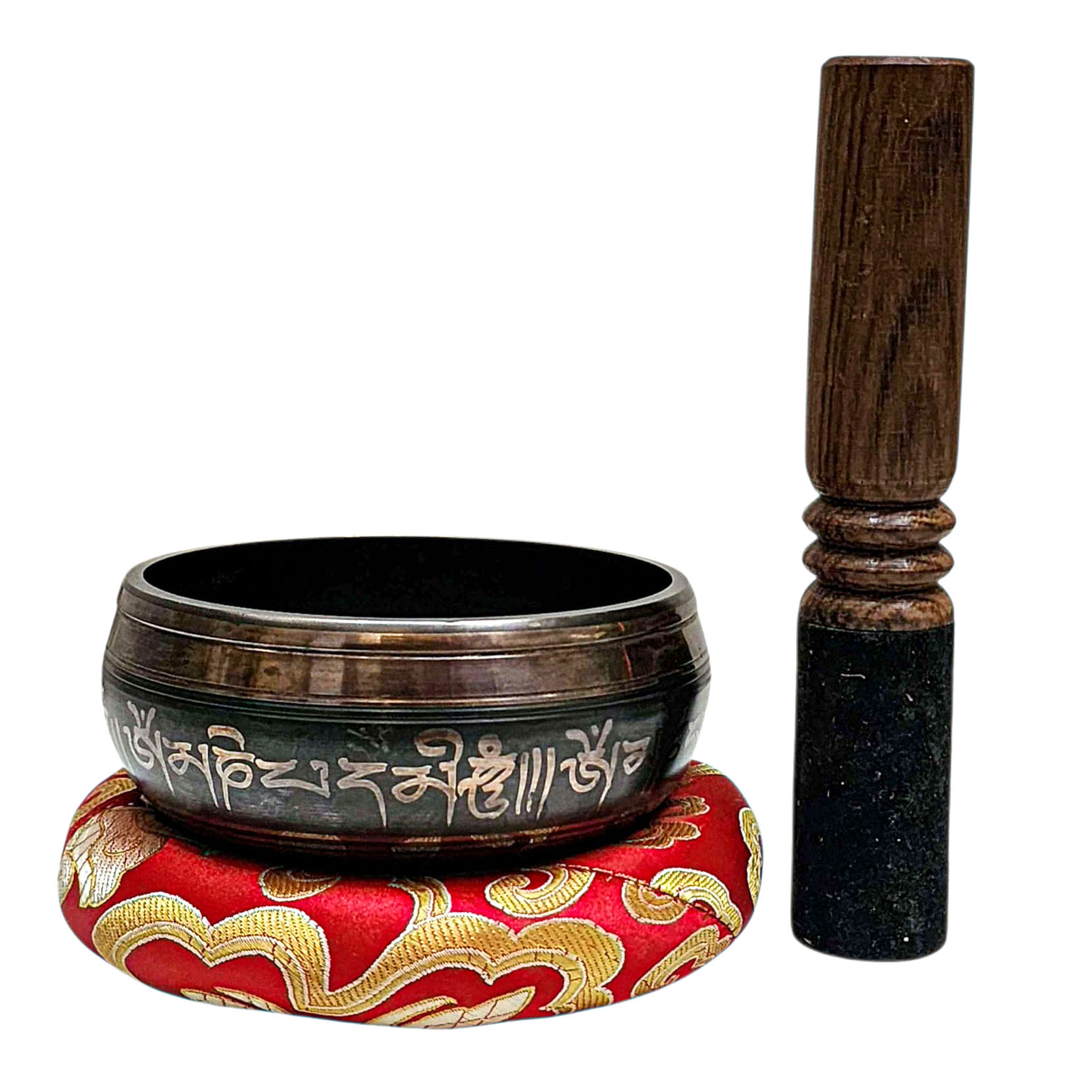 Buddhist Machine Made Singing Bowl, [mantra] Carved Inside, [select Accessories]