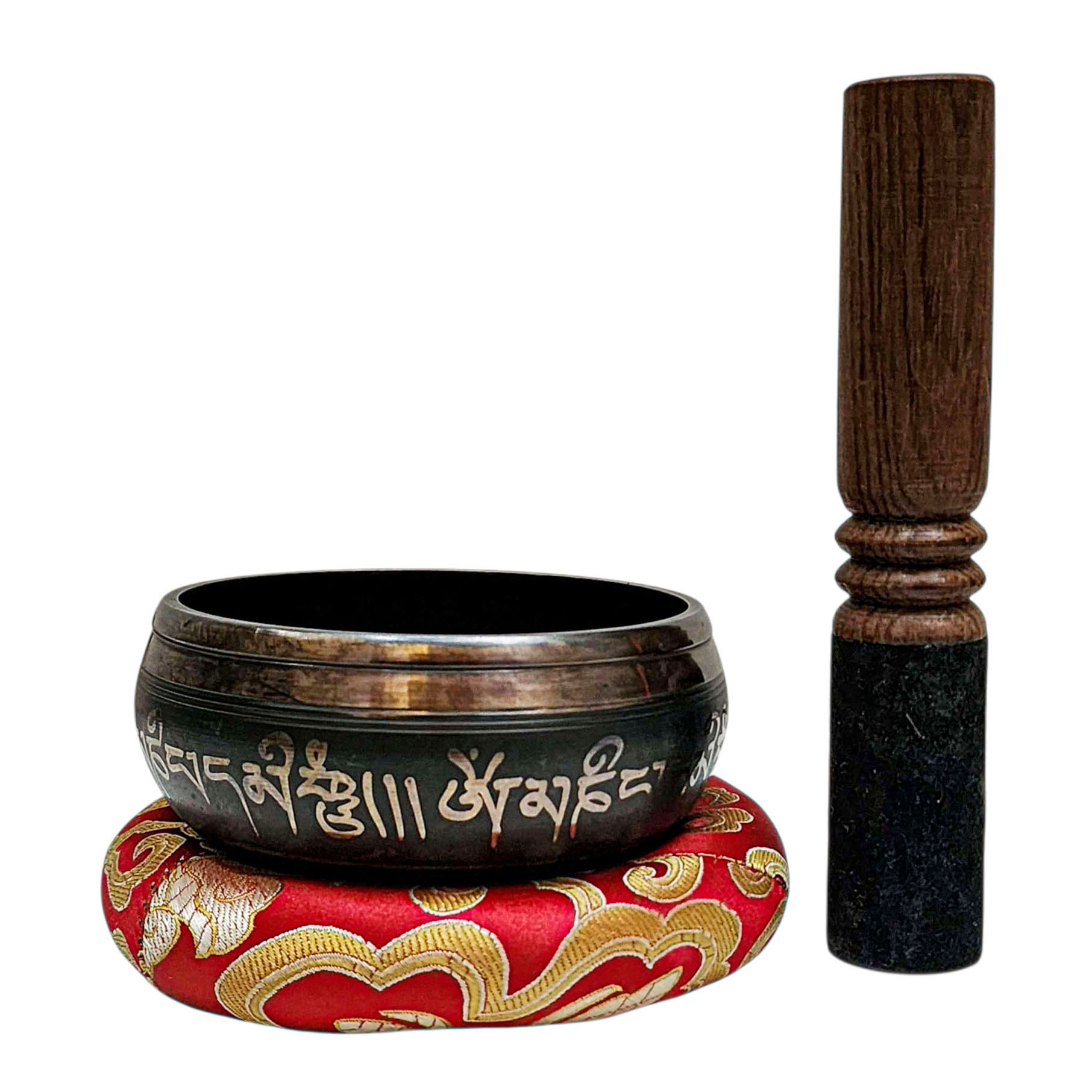 Buddhist Machine Made Singing Bowl, [mantra] Carved Inside, [select Accessories]