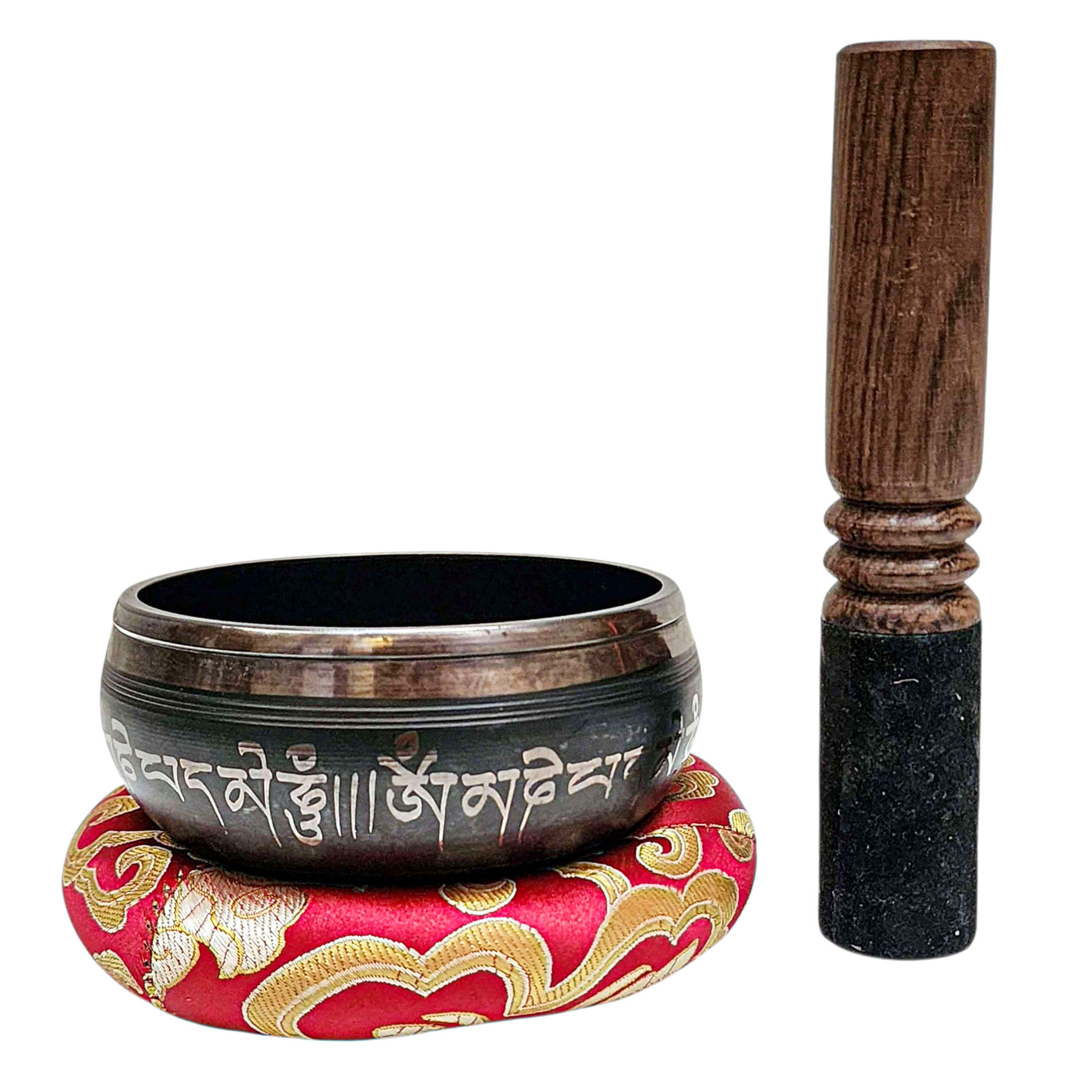 Buddhist Machine Made Singing Bowl, [mantra] Carved Inside, [select Accessories]