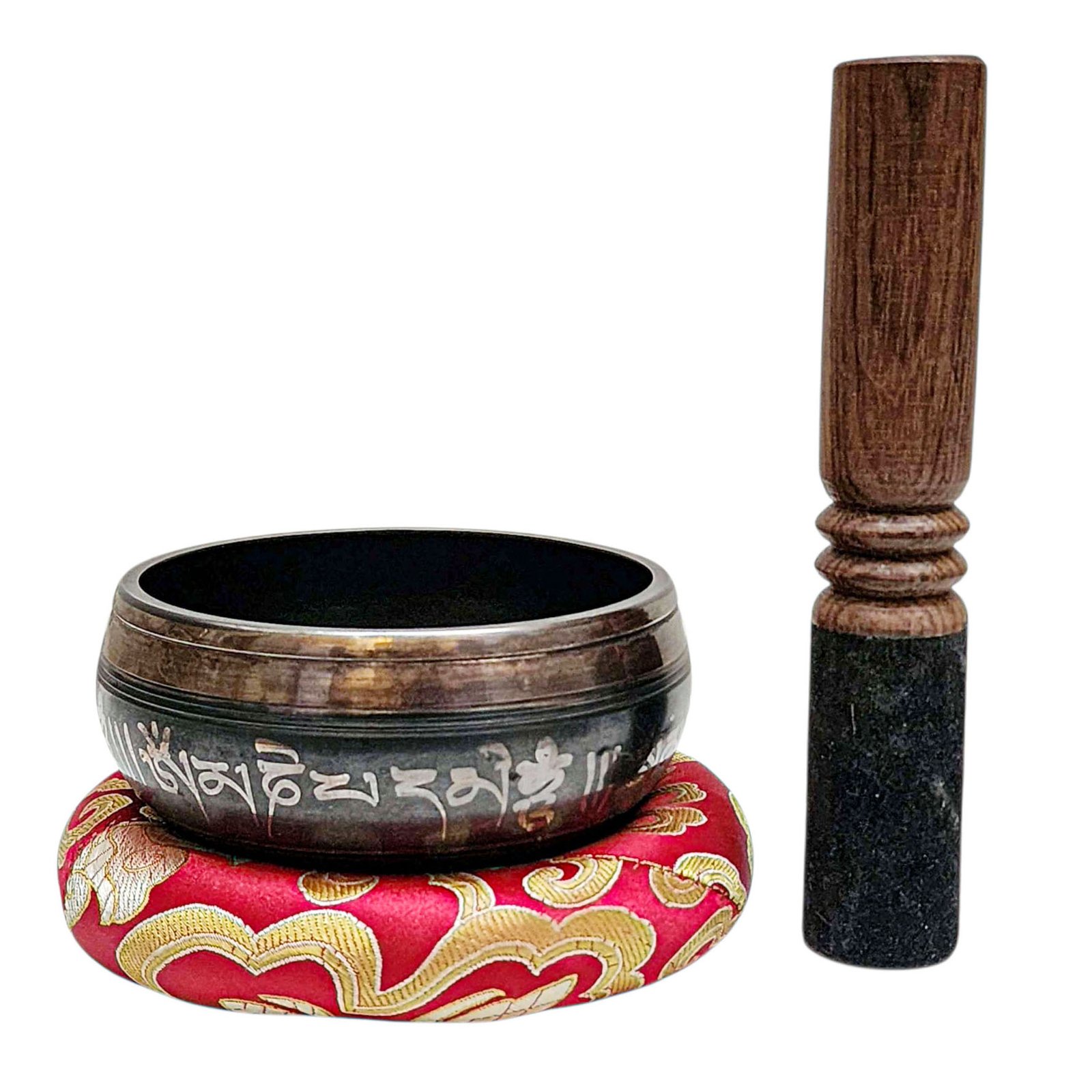 Buddhist Machine Made Singing Bowl, [mantra] Carved Inside, [select Accessories]