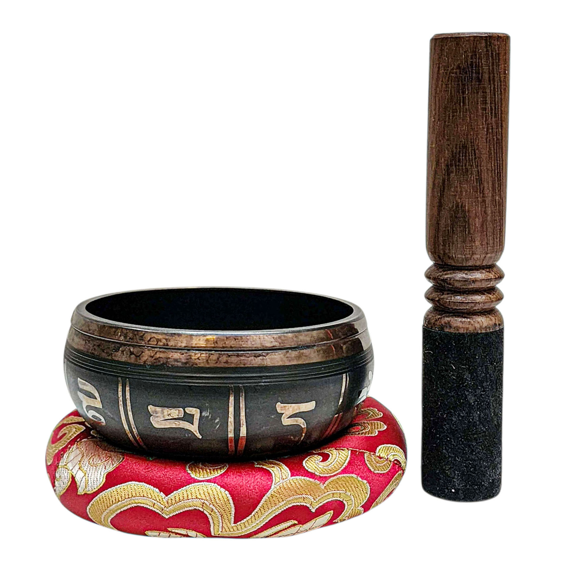 Buddhist Machine Made Singing Bowl, [mantra] Carved Inside, [select Accessories]