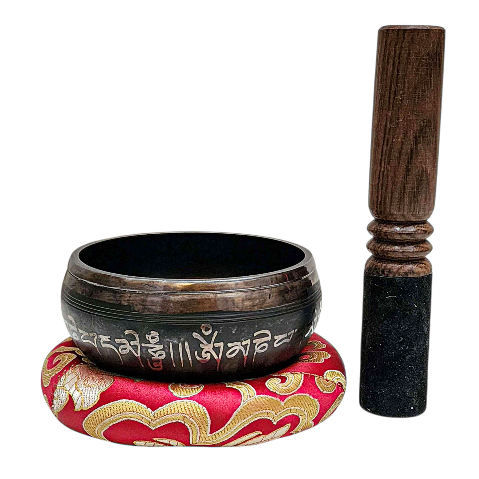 Buddhist Machine Made Singing Bowl, [mantra] Carved Inside, [select Accessories]