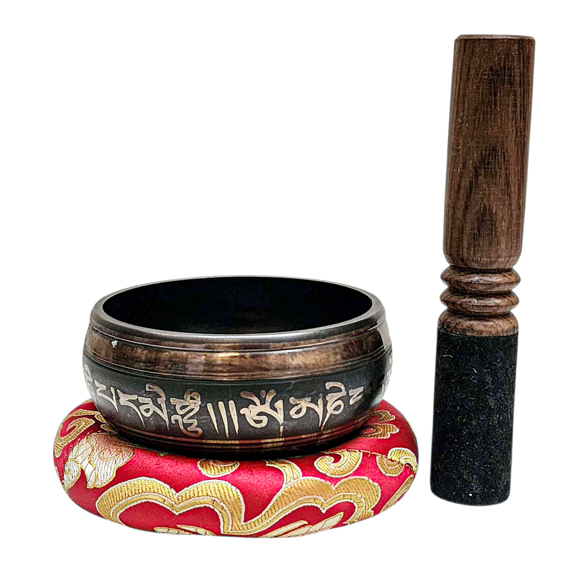 Buddhist Machine Made Singing Bowl, [mantra] Carved Inside, [select Accessories]