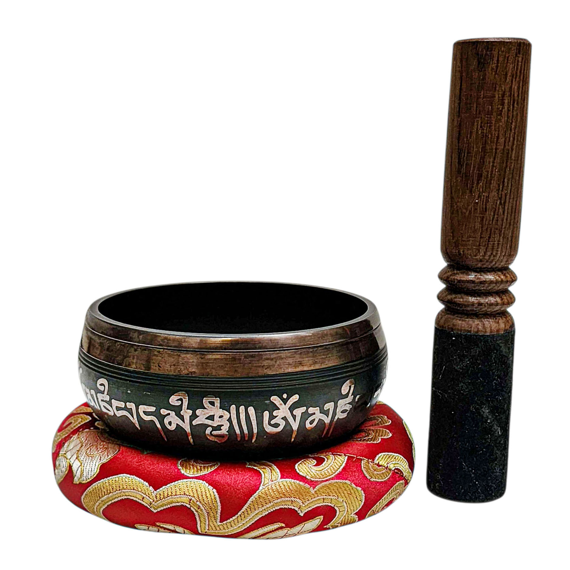 Buddhist Machine Made Singing Bowl, [mantra] Carved Inside, [select Accessories]