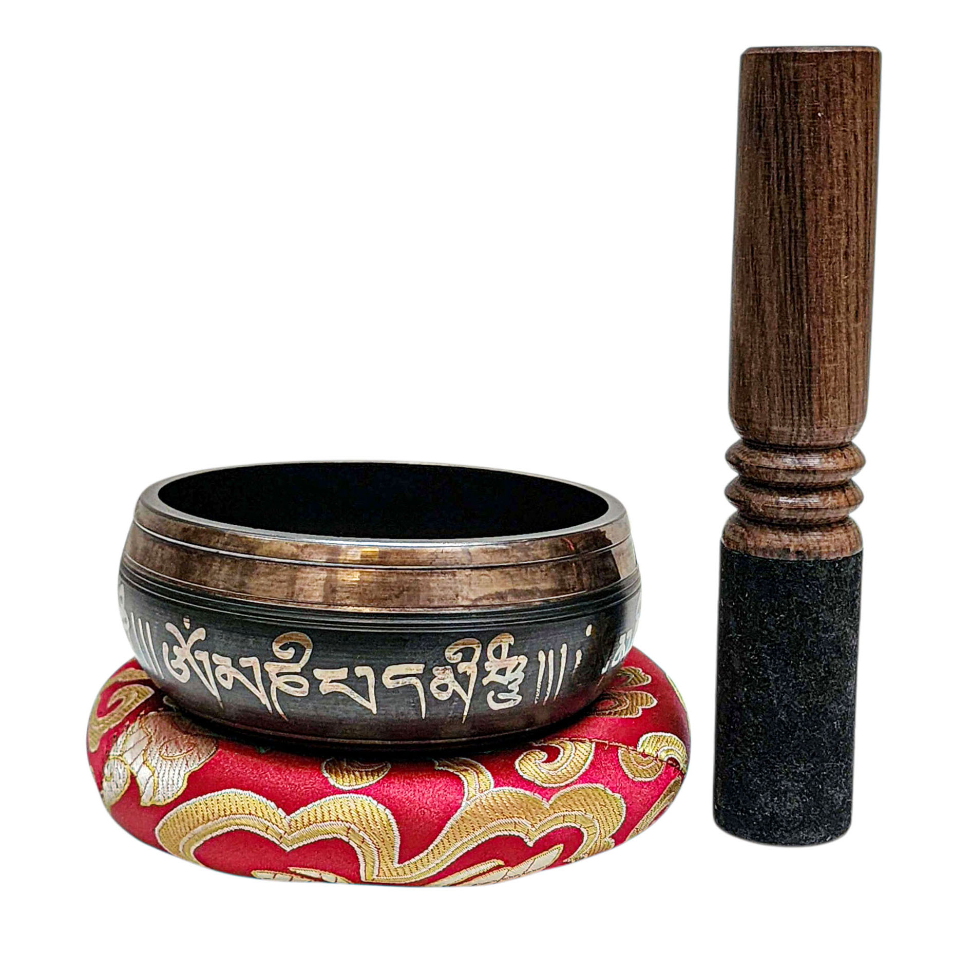 Buddhist Machine Made Singing Bowl, [mantra] Carved Inside, [select Accessories]
