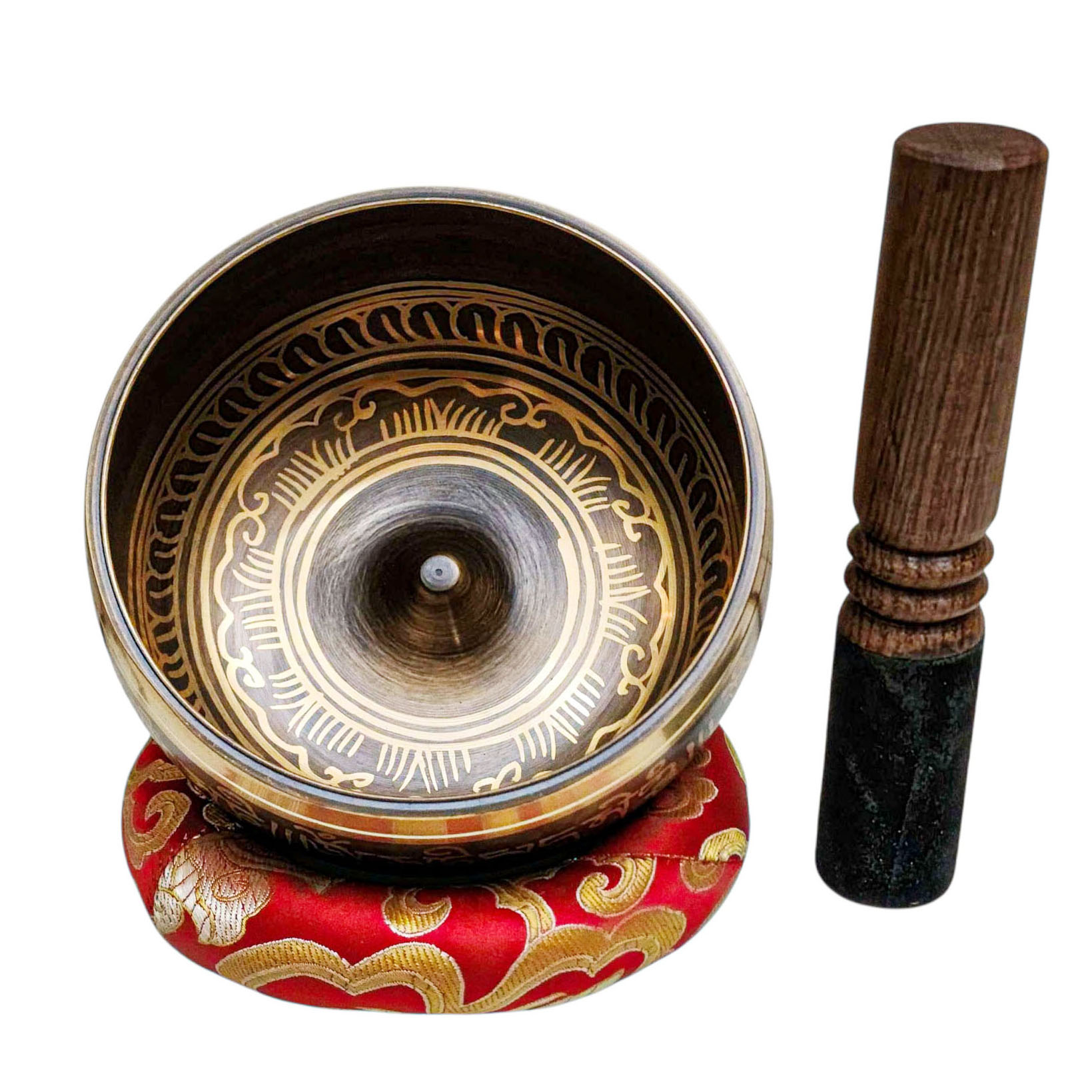 Buddhist Machine Made Singing Bowl, [lingam Bowl] Or Japanese Bowl Carved Inside, [select Accessories]