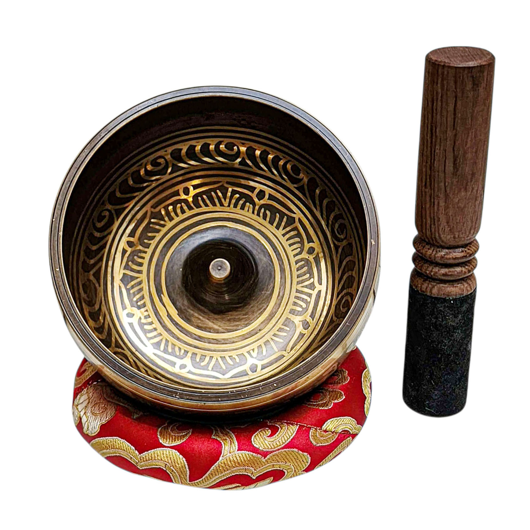 Buddhist Machine Made Singing Bowl, [lingam Bowl] Or Japanese Bowl Carved Inside, [select Accessories]