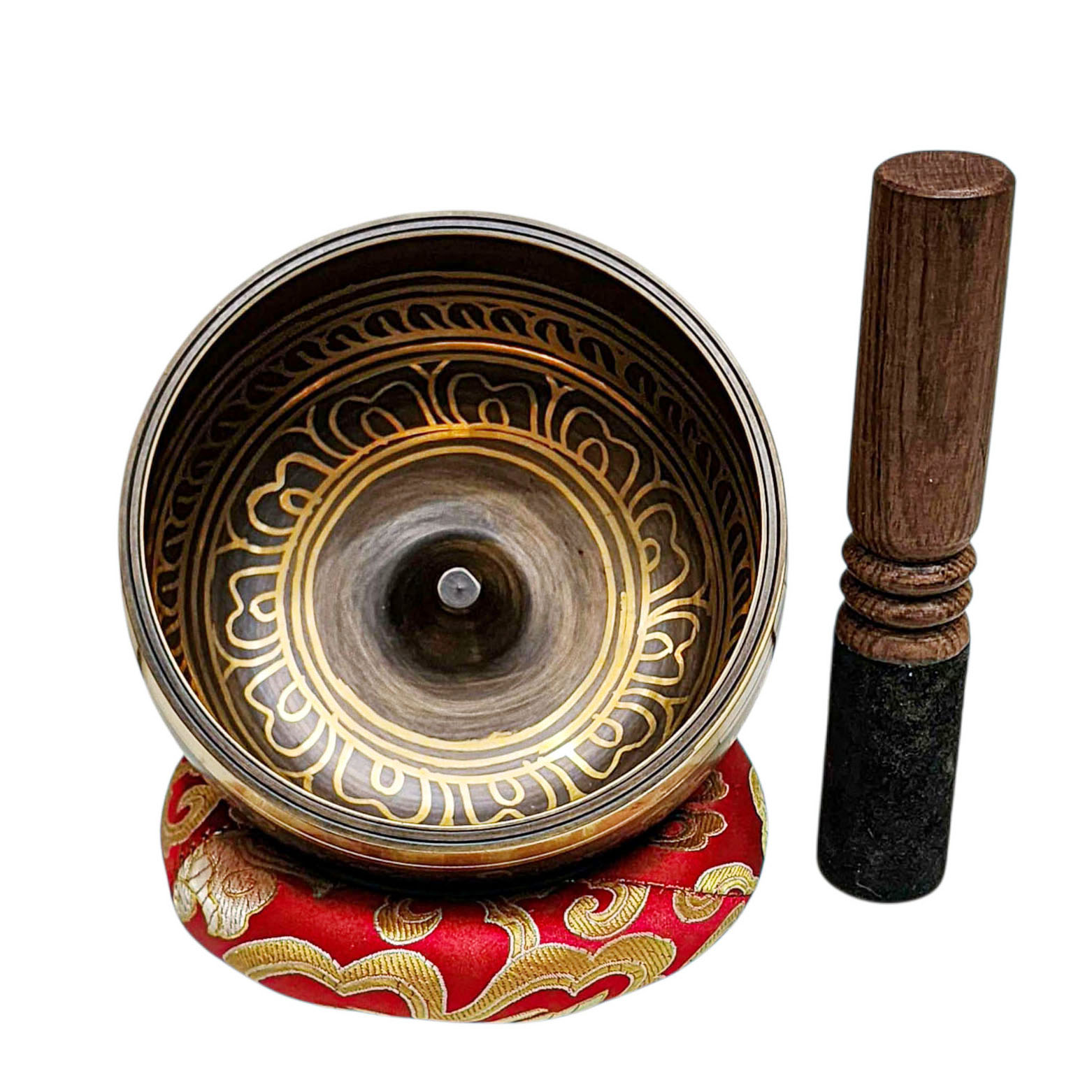 Buddhist Machine Made Singing Bowl, [lingam Bowl] Or Japanese Bowl Carved Inside, [select Accessories]