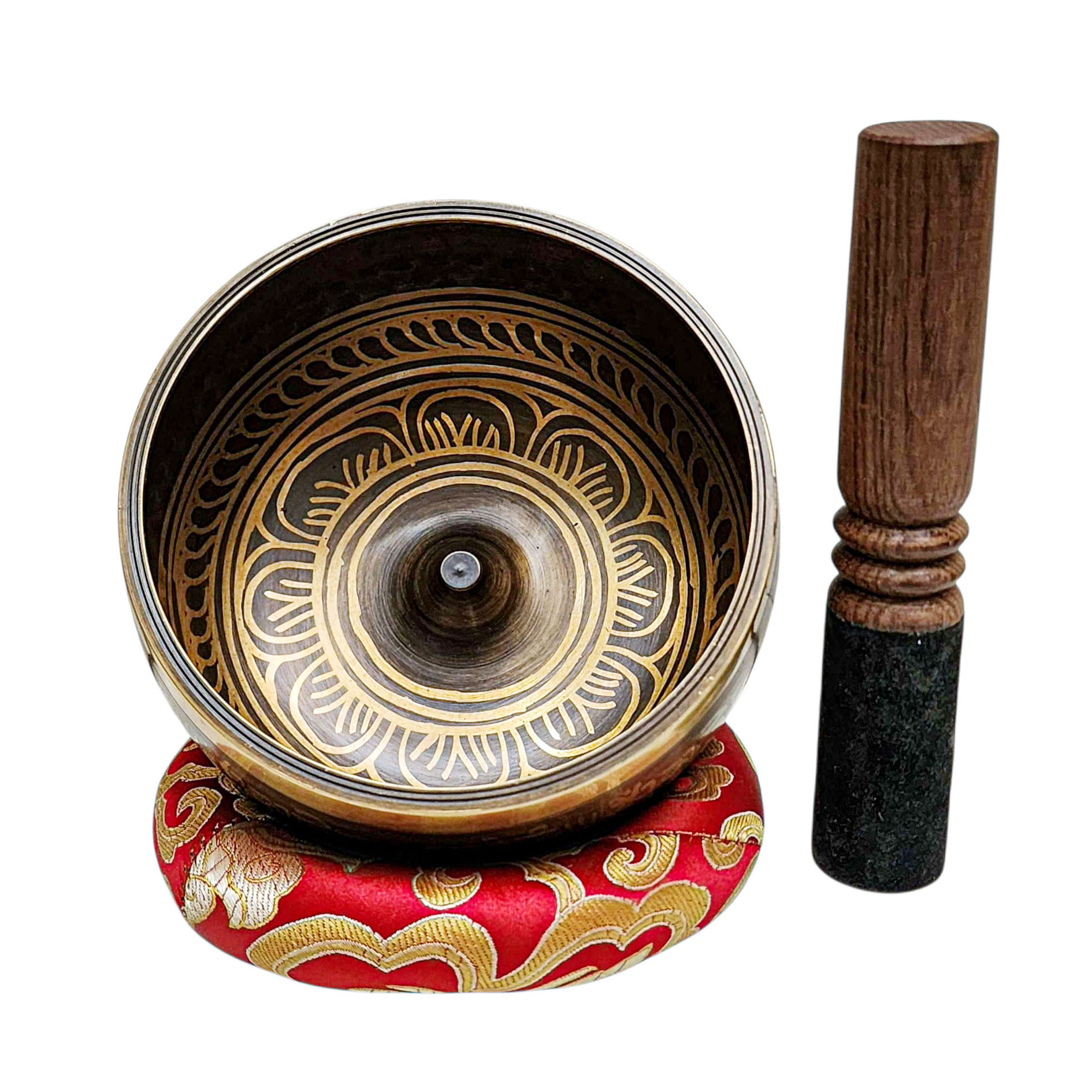Buddhist Machine Made Singing Bowl, [lingam Bowl] Or Japanese Bowl Carved Inside, [select Accessories]