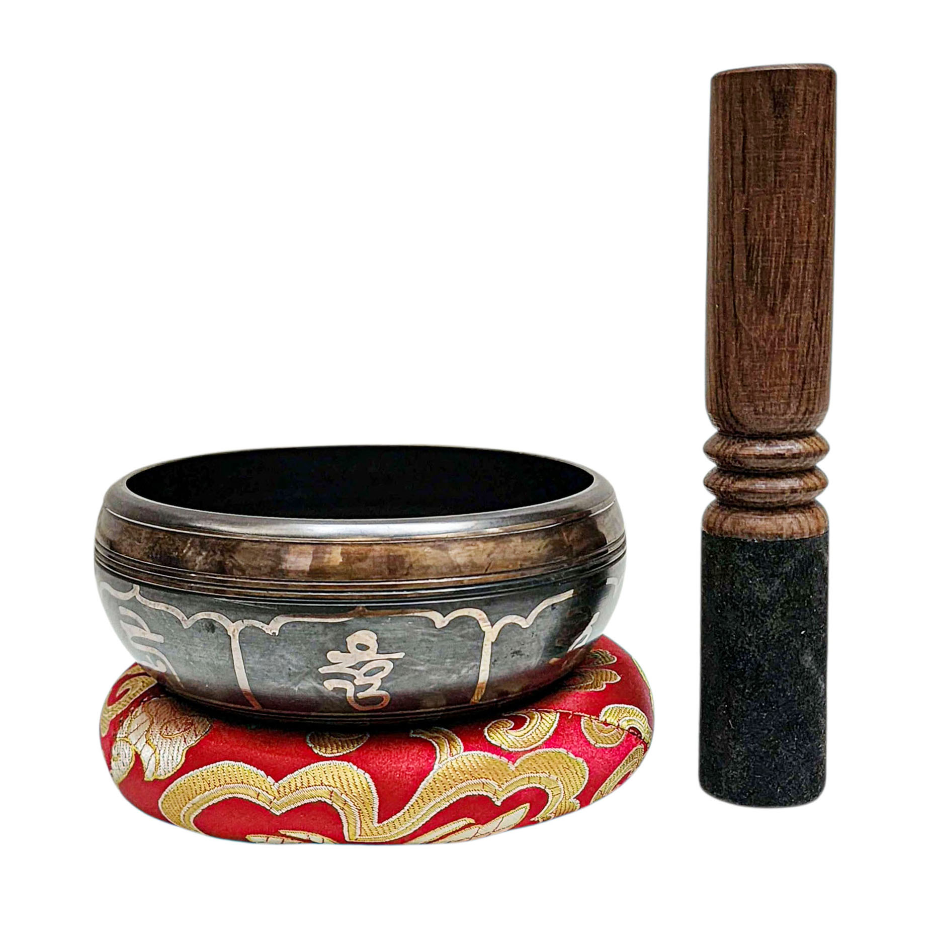 Nepali Singing Bowl With Carved Inside, [select Accessories]