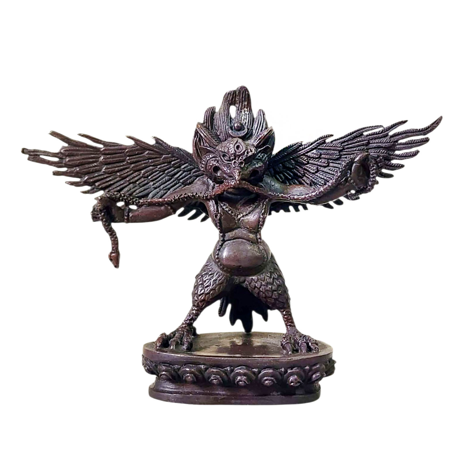 [garuda], Buddhist Miniature Statue, [chocolate Oxidized]