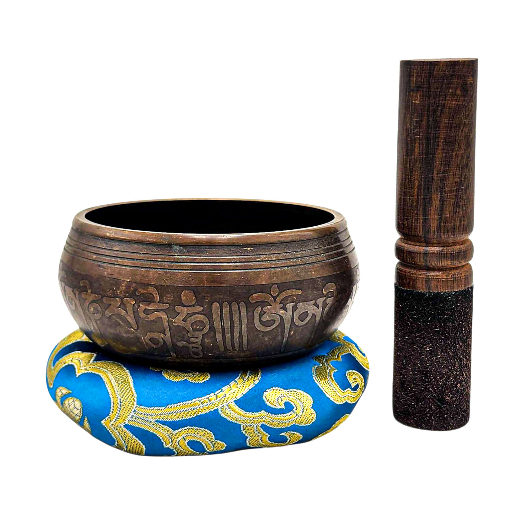 Nepali Singing Bowl With Carved Inside, [select Accessories]