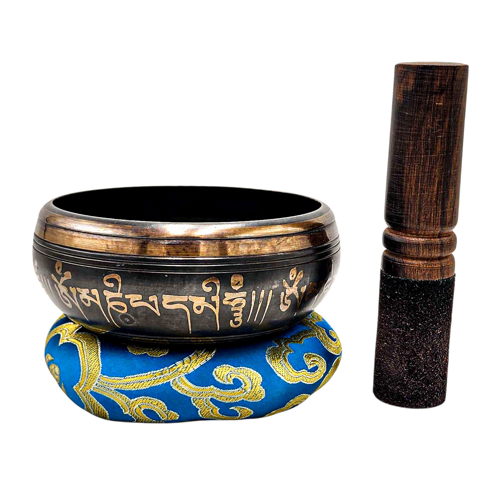 Nepali Singing Bowl With Carved Inside, [select Accessories]