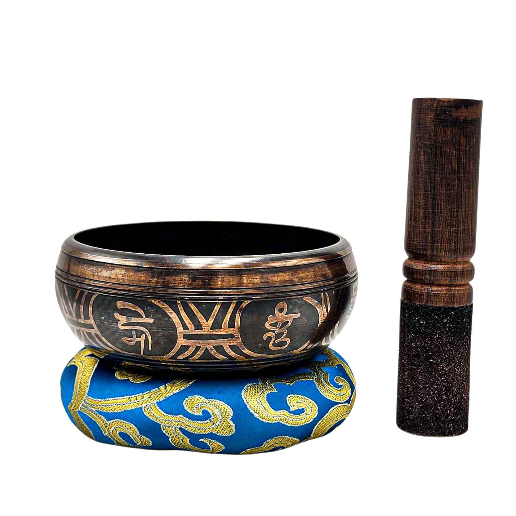 Nepali Singing Bowl With Carved Inside, [select Accessories]