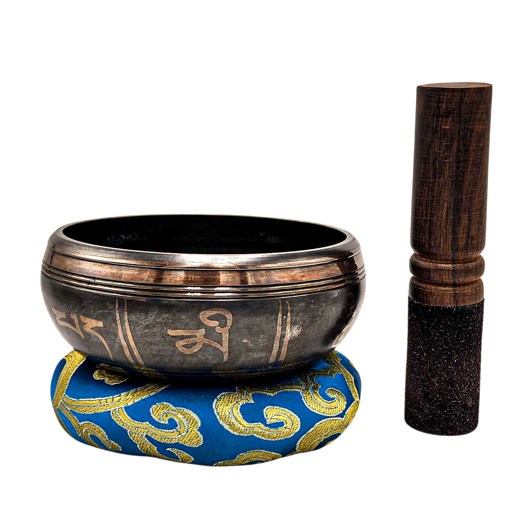 Nepali Singing Bowl With Carved Inside, [select Accessories]