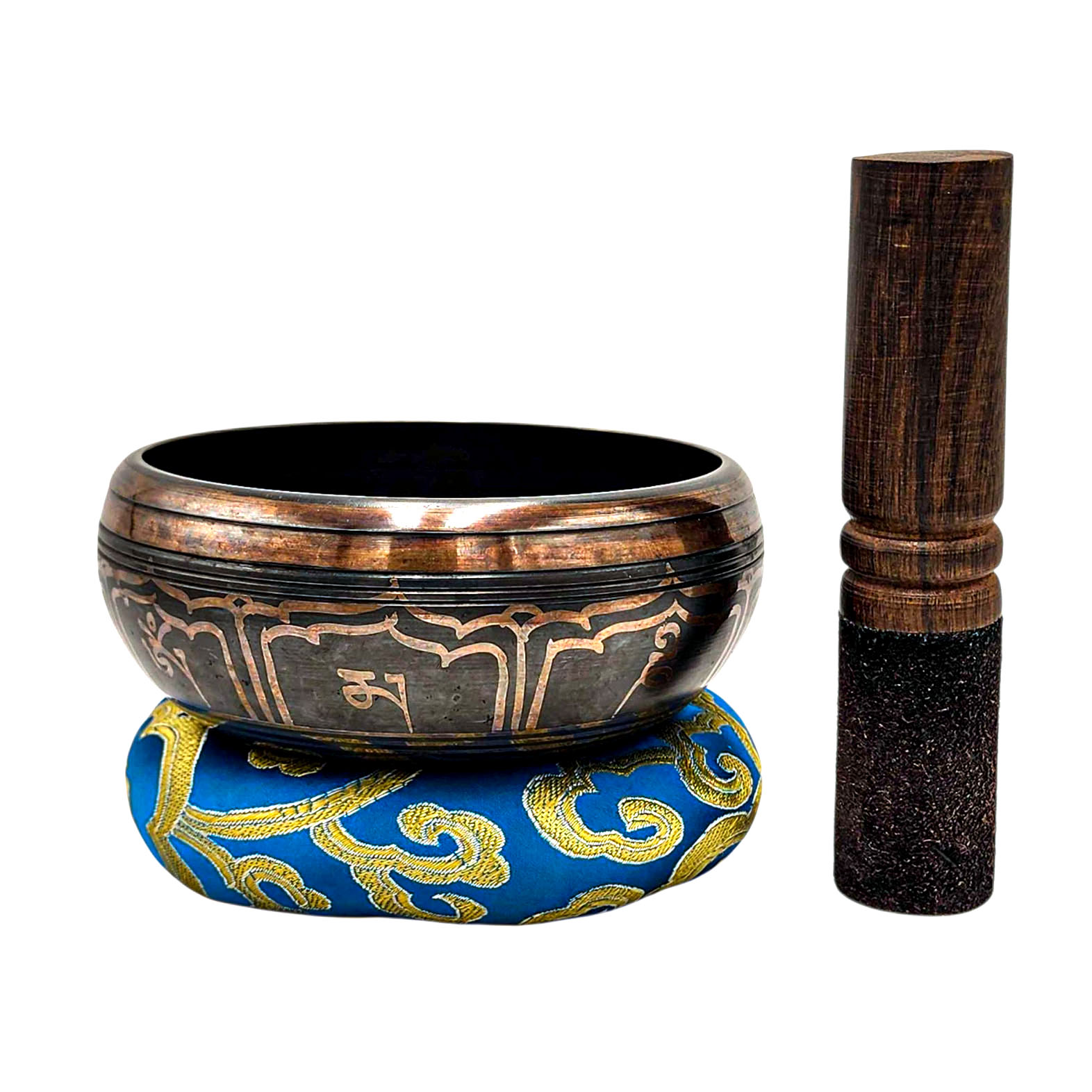 Nepali Singing Bowl With Carved Inside, [select Accessories]