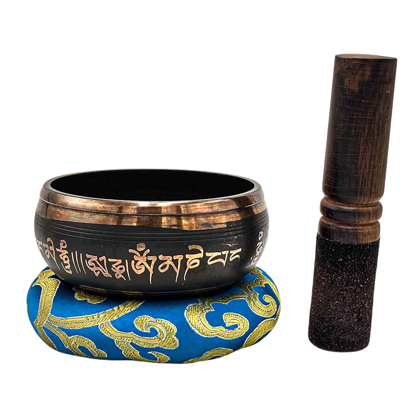 Nepali Singing Bowl With Carved Inside, [select Accessories]