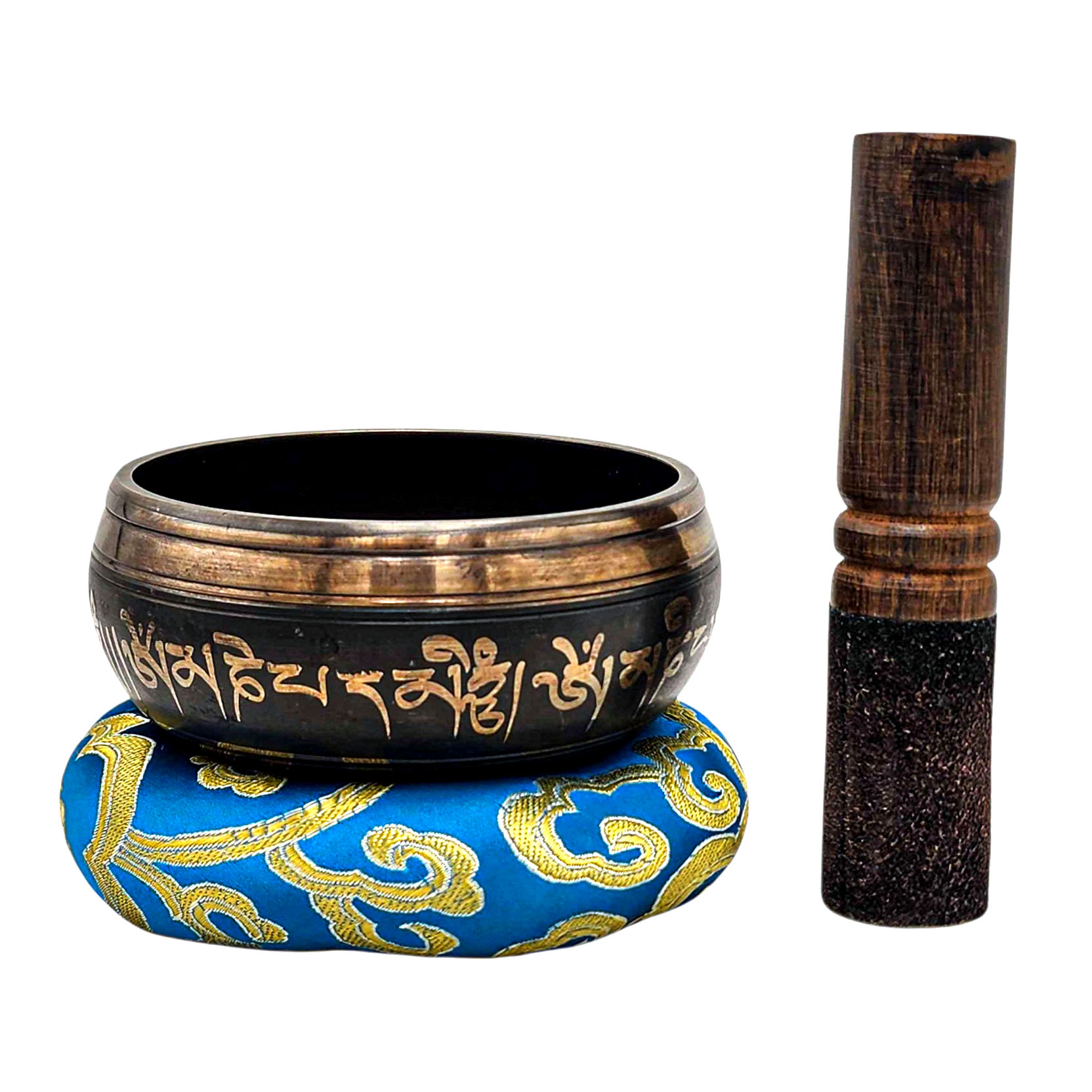 Nepali Singing Bowl With Carved Inside, [select Accessories]