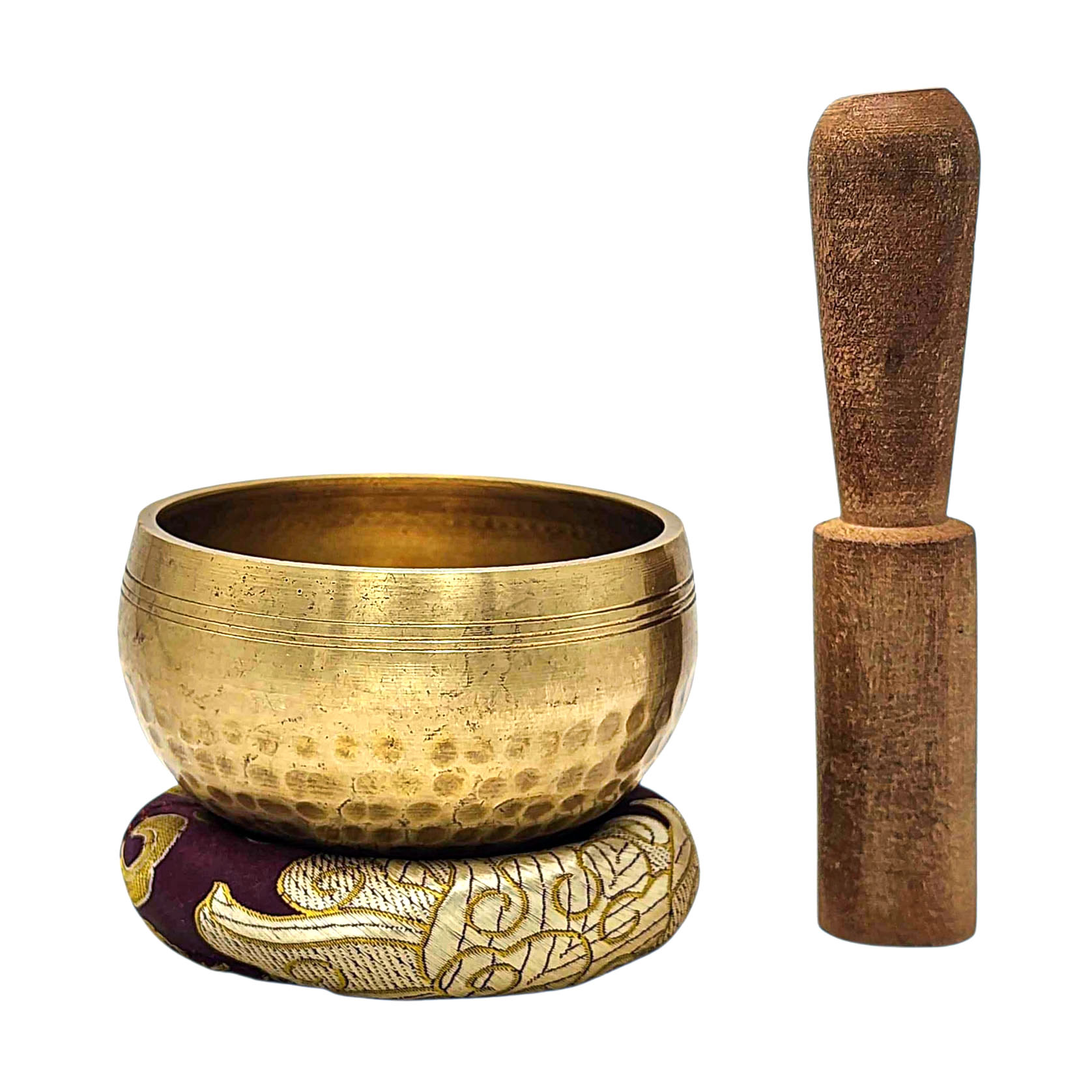 Buddhist Machine Made Singing Bowl, Glossy Finishing, [select Accessories]