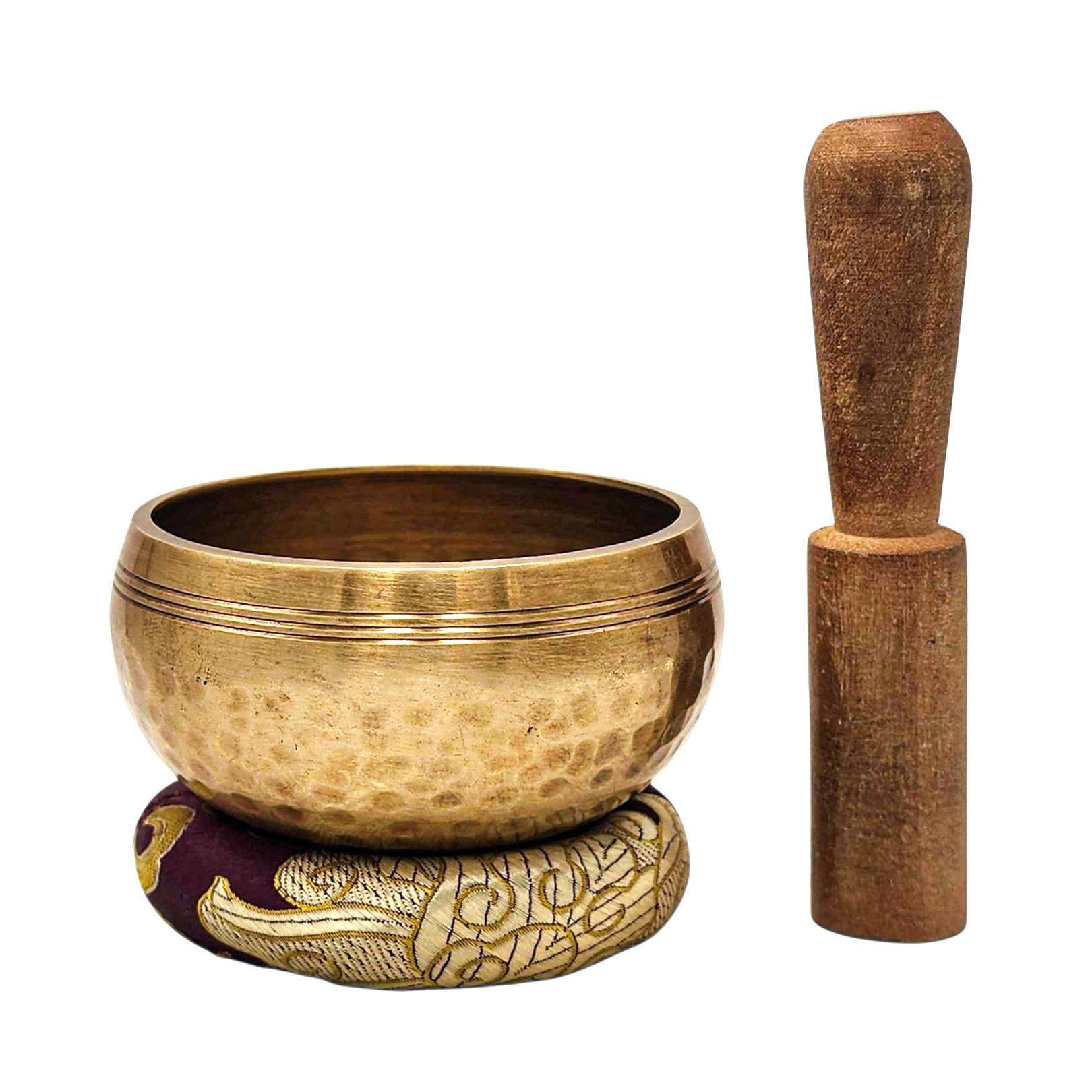 Buddhist Machine Made Singing Bowl, Glossy Finishing, [select Accessories]
