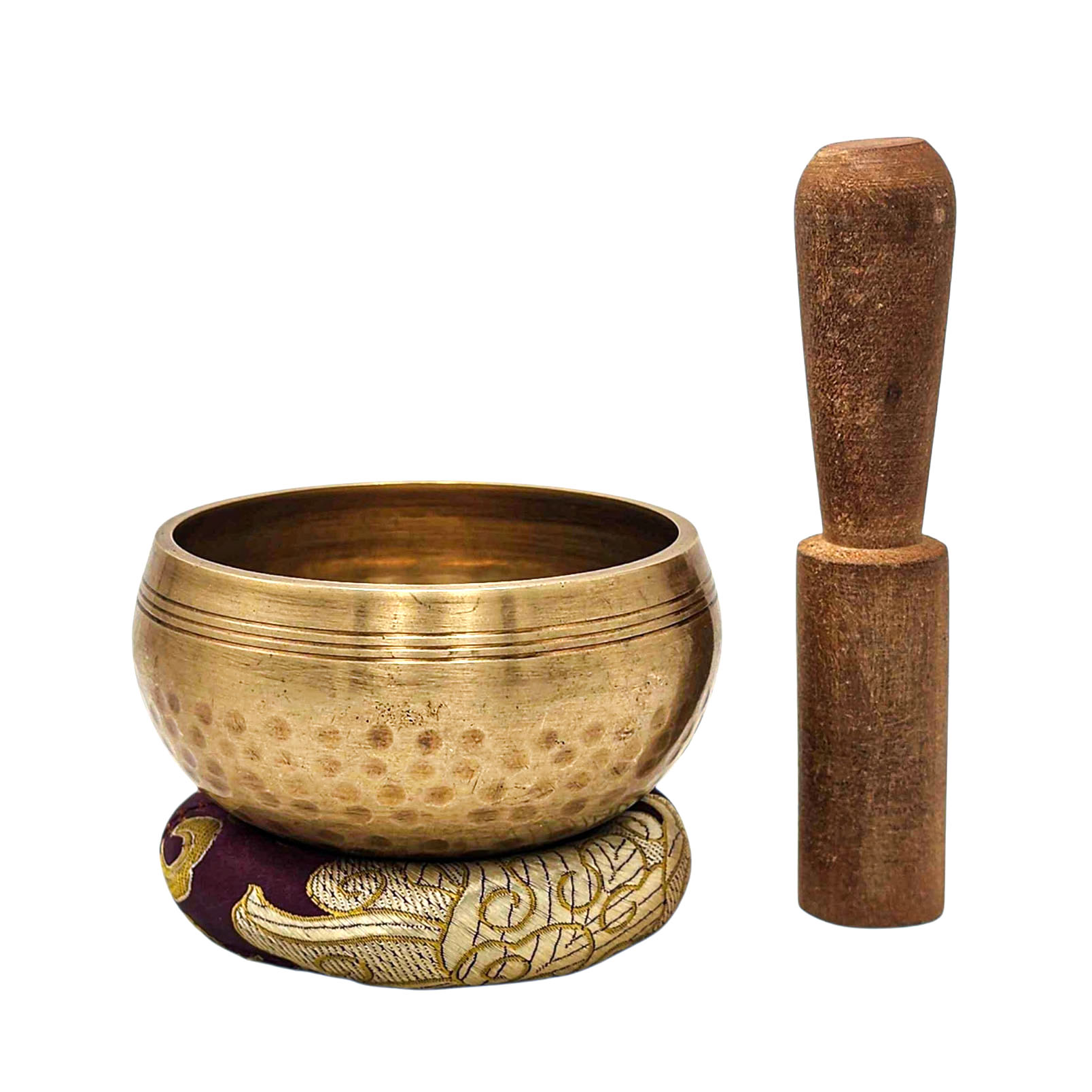 Buddhist Machine Made Singing Bowl, Glossy Finishing, [select Accessories]