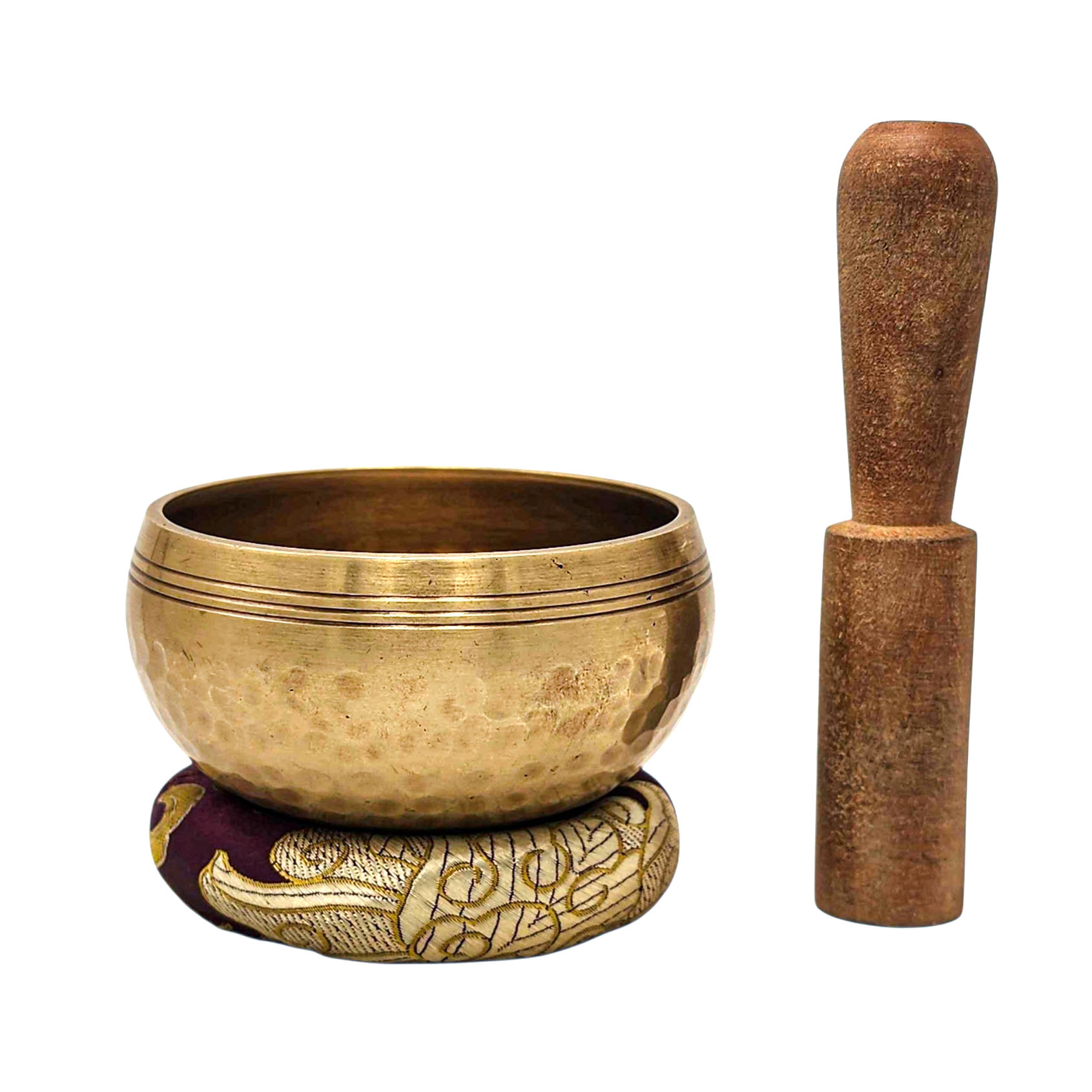 Buddhist Machine Made Singing Bowl, Glossy Finishing, [select Accessories]