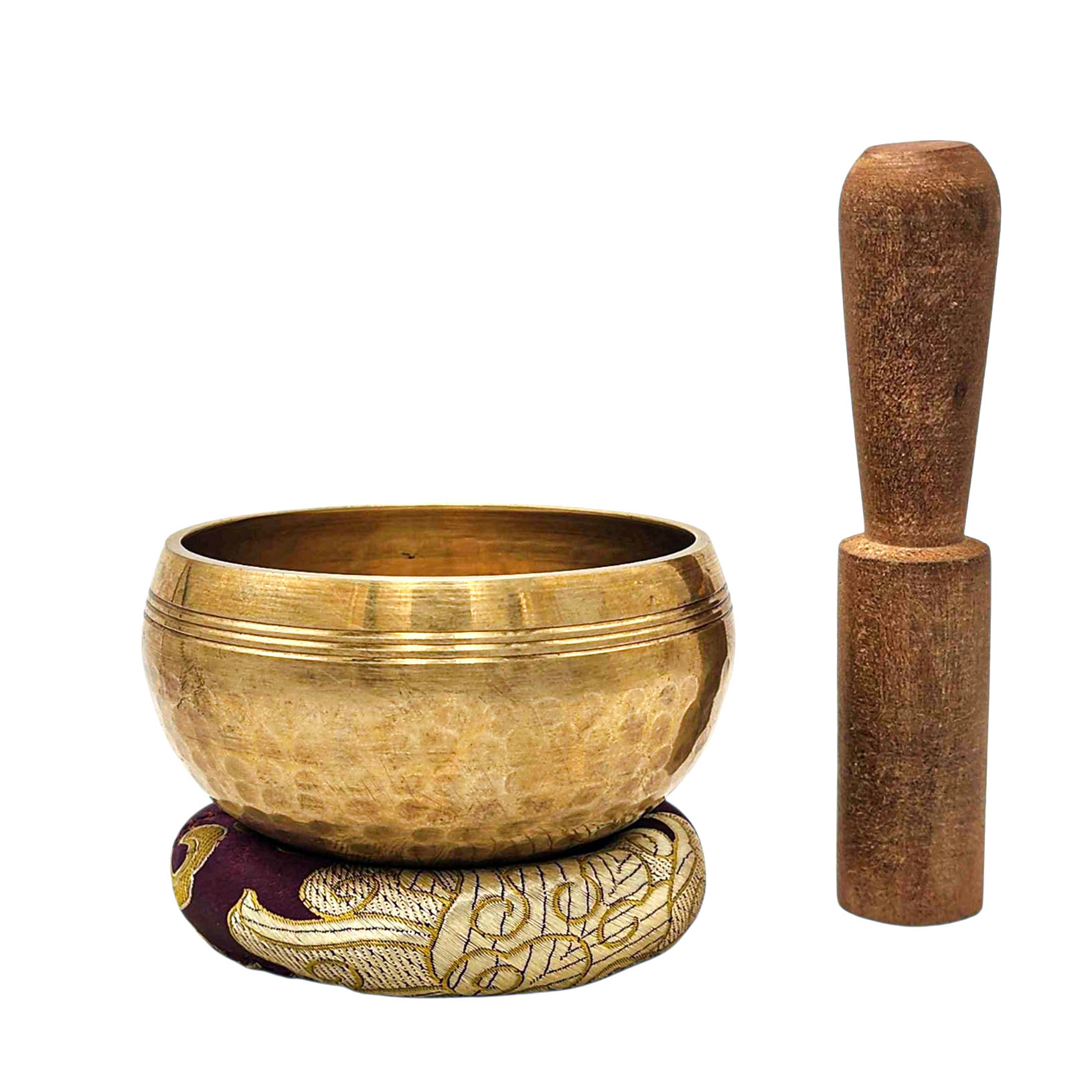 Buddhist Machine Made Singing Bowl, Glossy Finishing, [select Accessories]