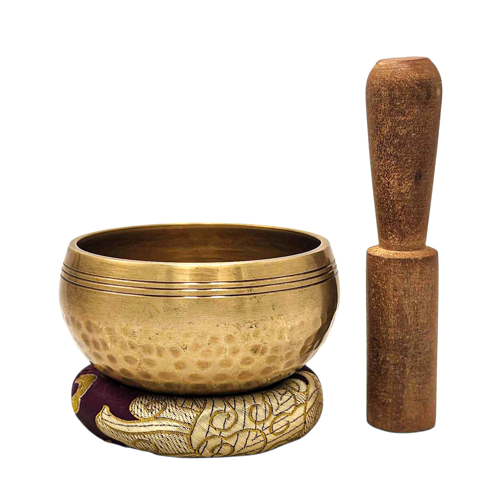Buddhist Machine Made Singing Bowl, Glossy Finishing, [select Accessories]
