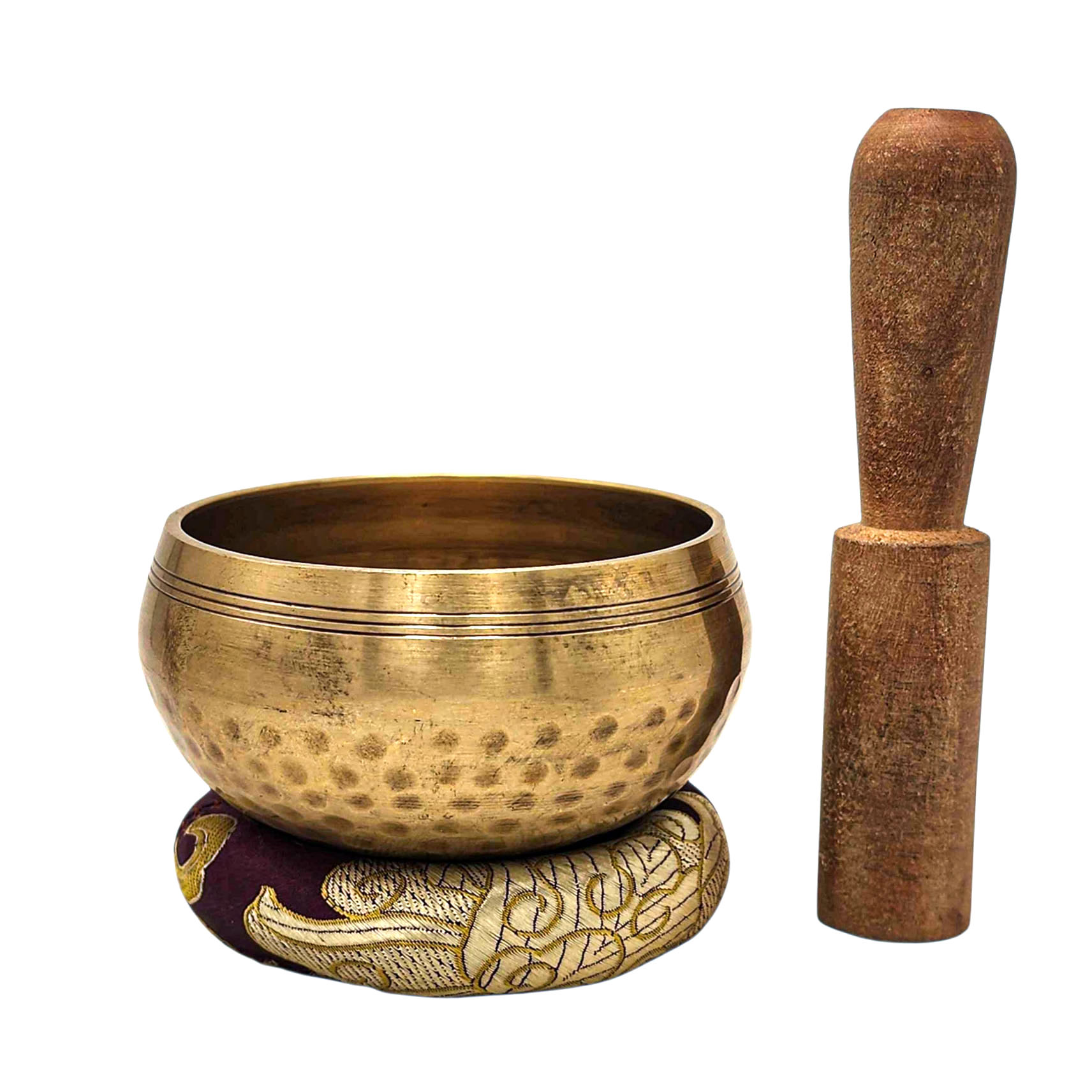 Buddhist Machine Made Singing Bowl, Glossy Finishing, [select Accessories]