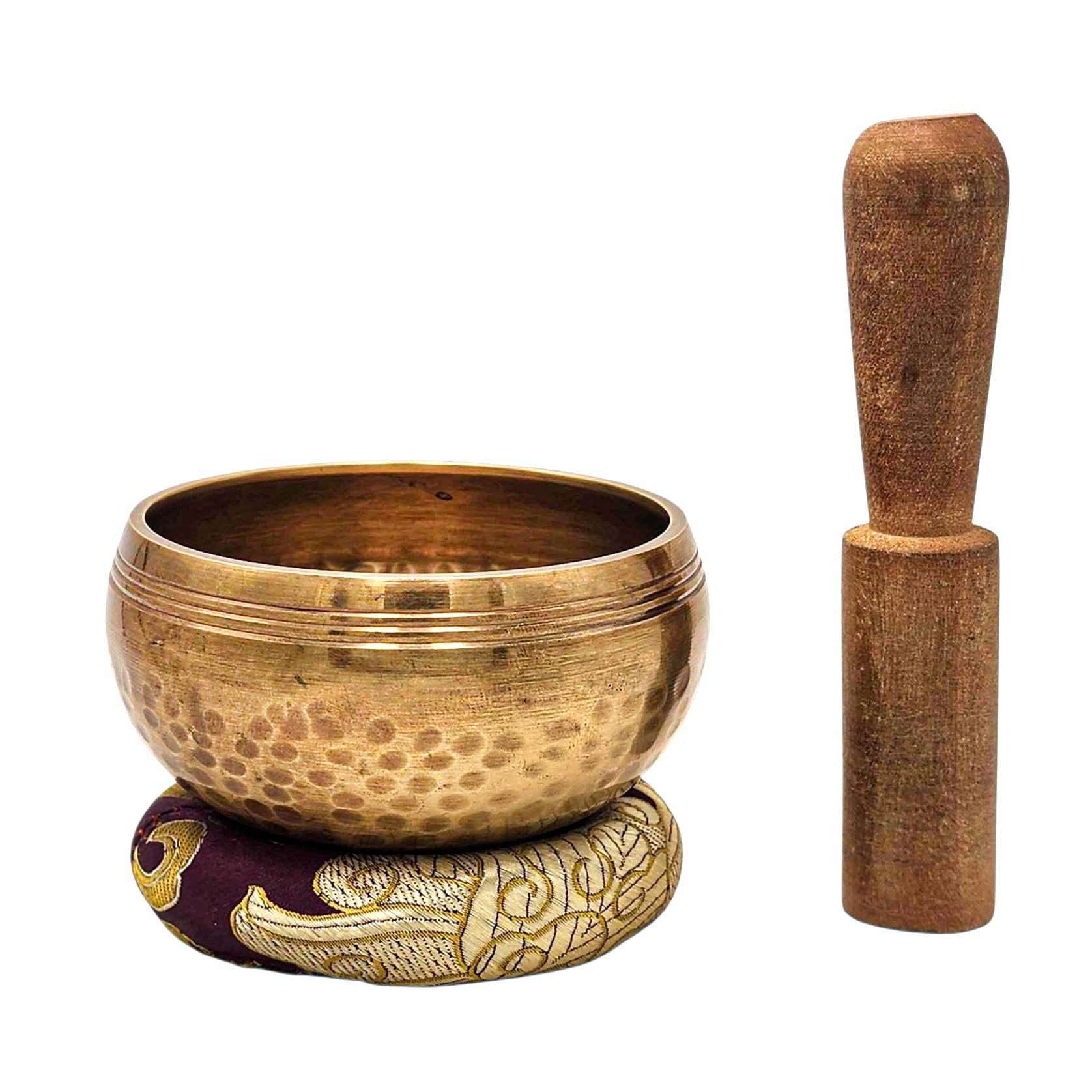 Buddhist Machine Made Singing Bowl, Glossy Finishing, [select Accessories]