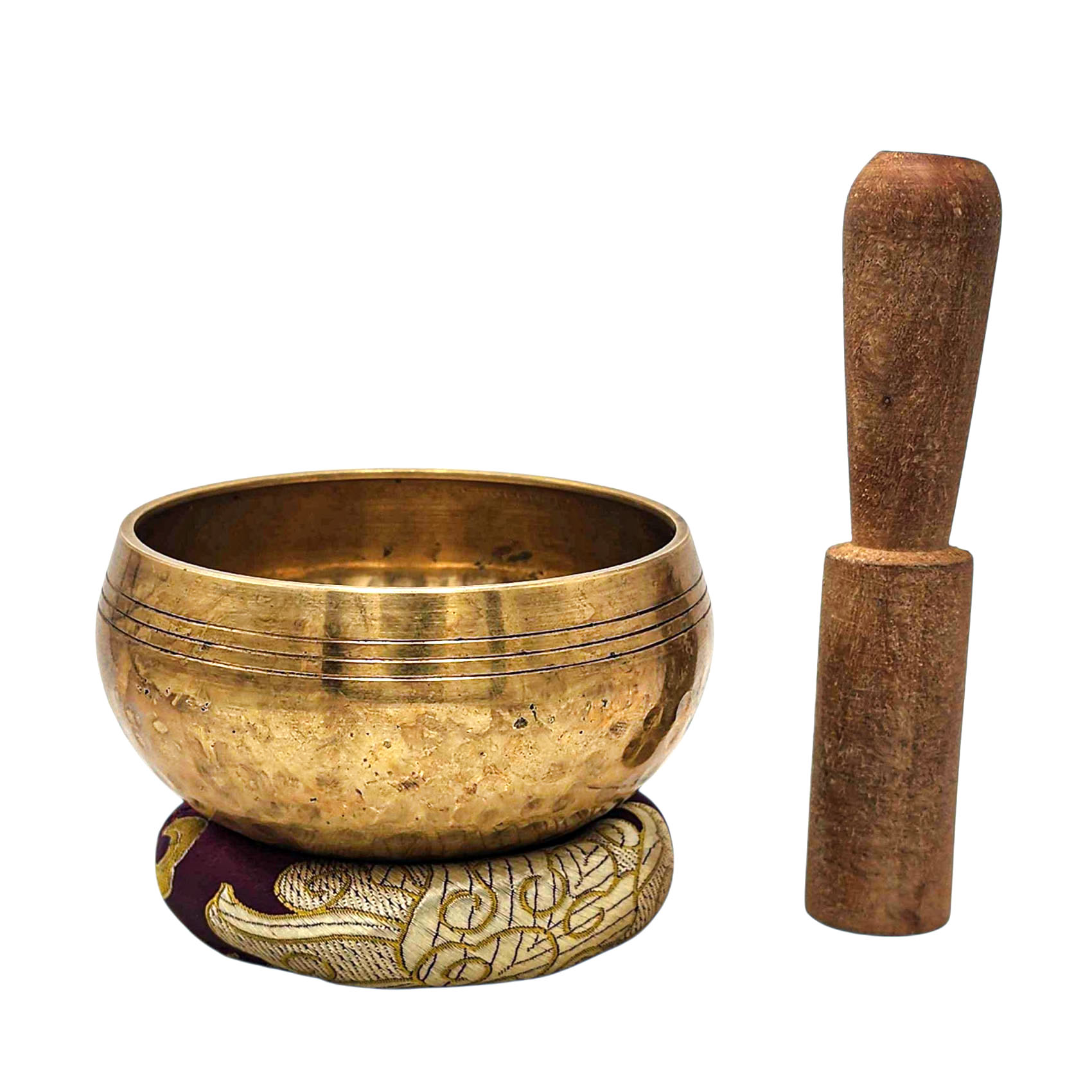 Buddhist Machine Made Singing Bowl, Glossy Finishing, [select Accessories]