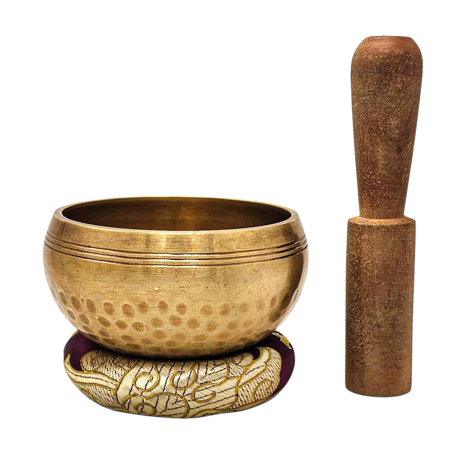 Buddhist Machine Made Singing Bowl, Glossy Finishing, [select Accessories]