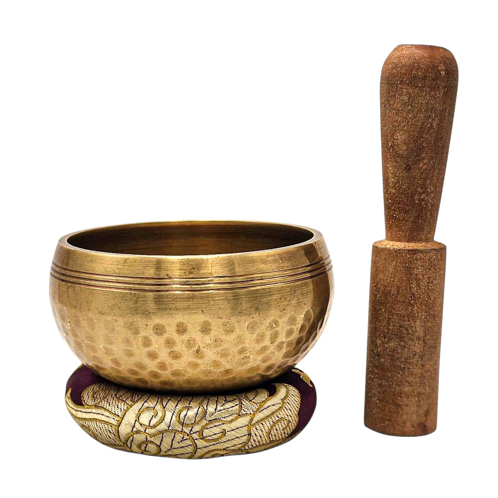 Buddhist Machine Made Singing Bowl, Glossy Finishing, [select Accessories]