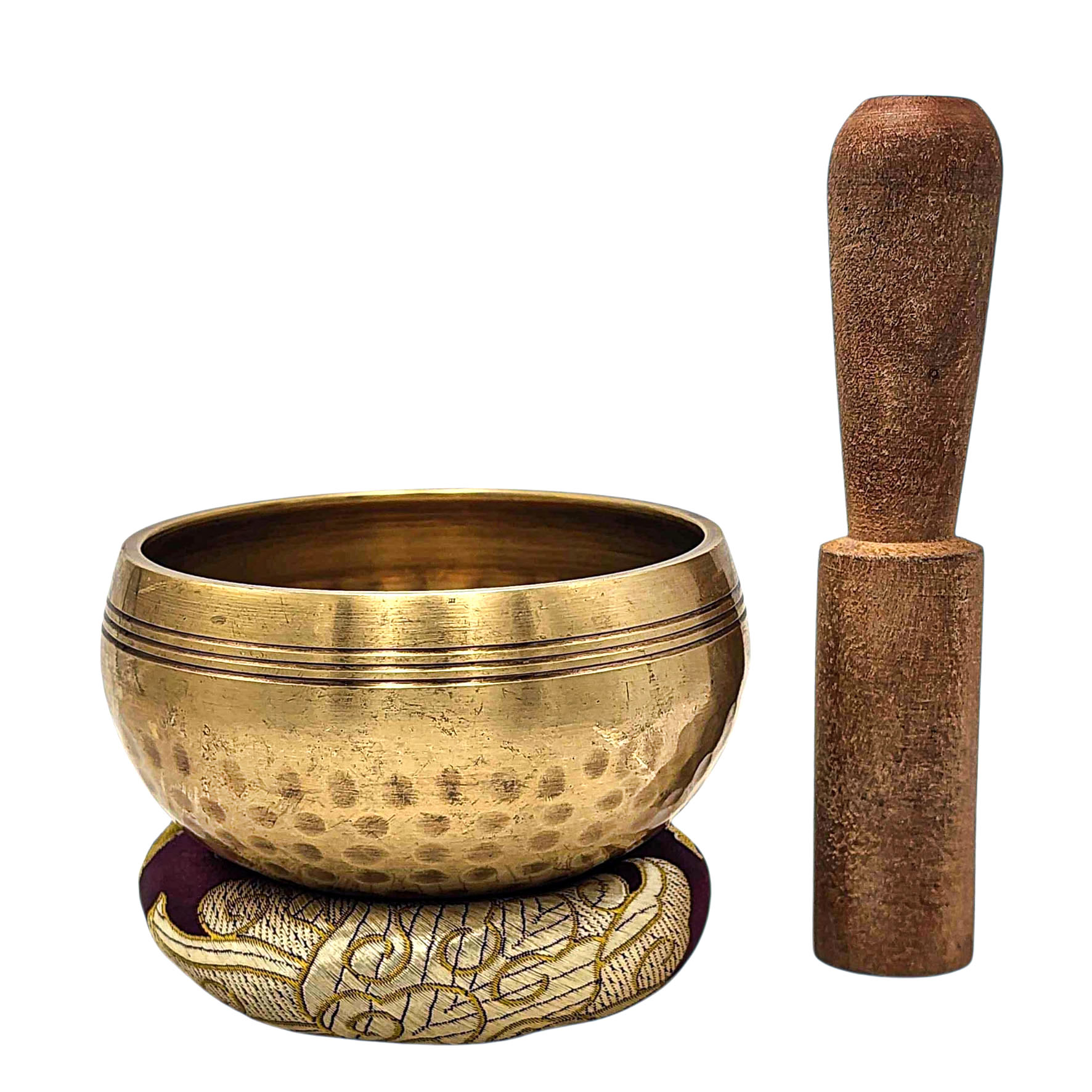 Buddhist Machine Made Singing Bowl, Glossy Finishing, [select Accessories]