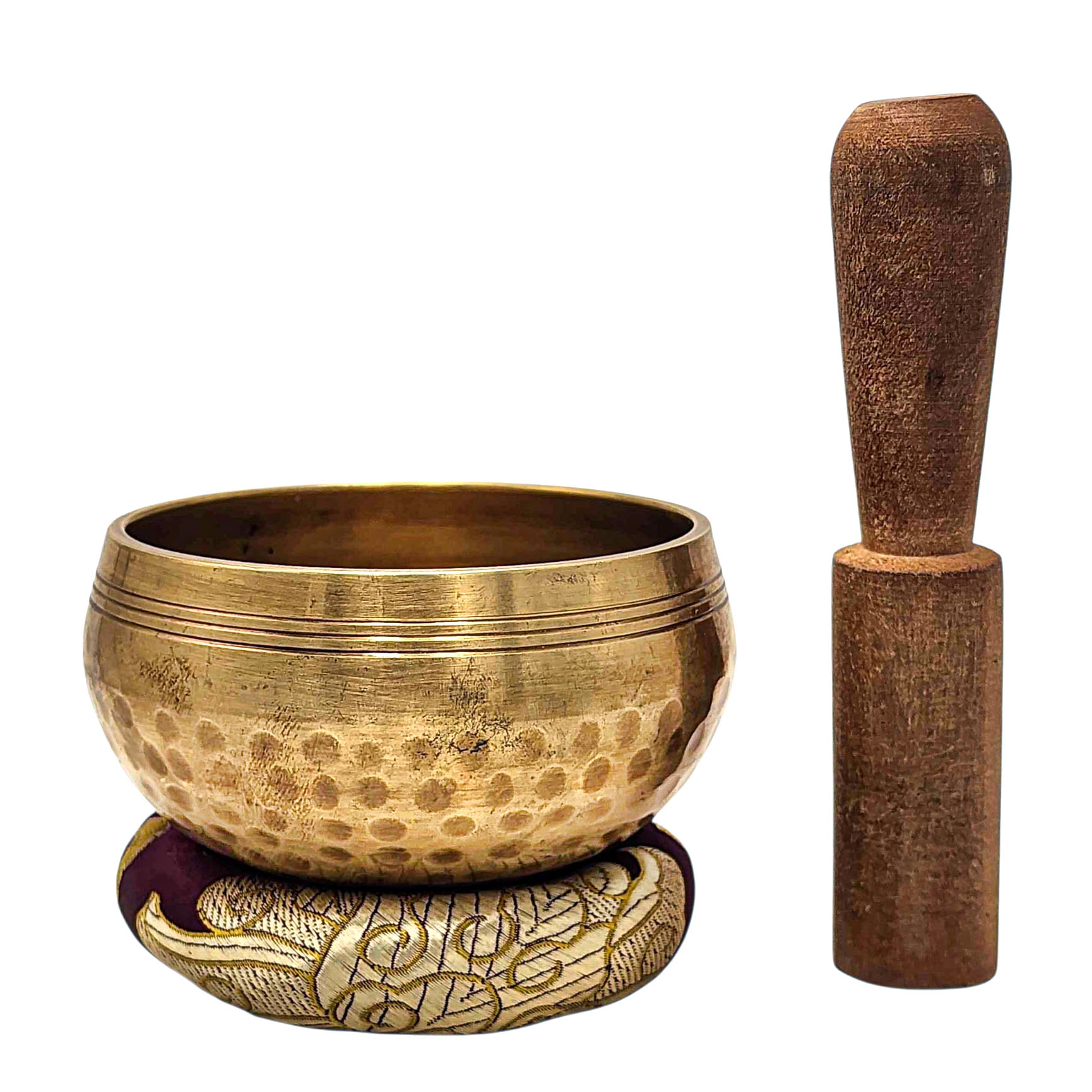 Buddhist Machine Made Singing Bowl, Glossy Finishing, [select Accessories]