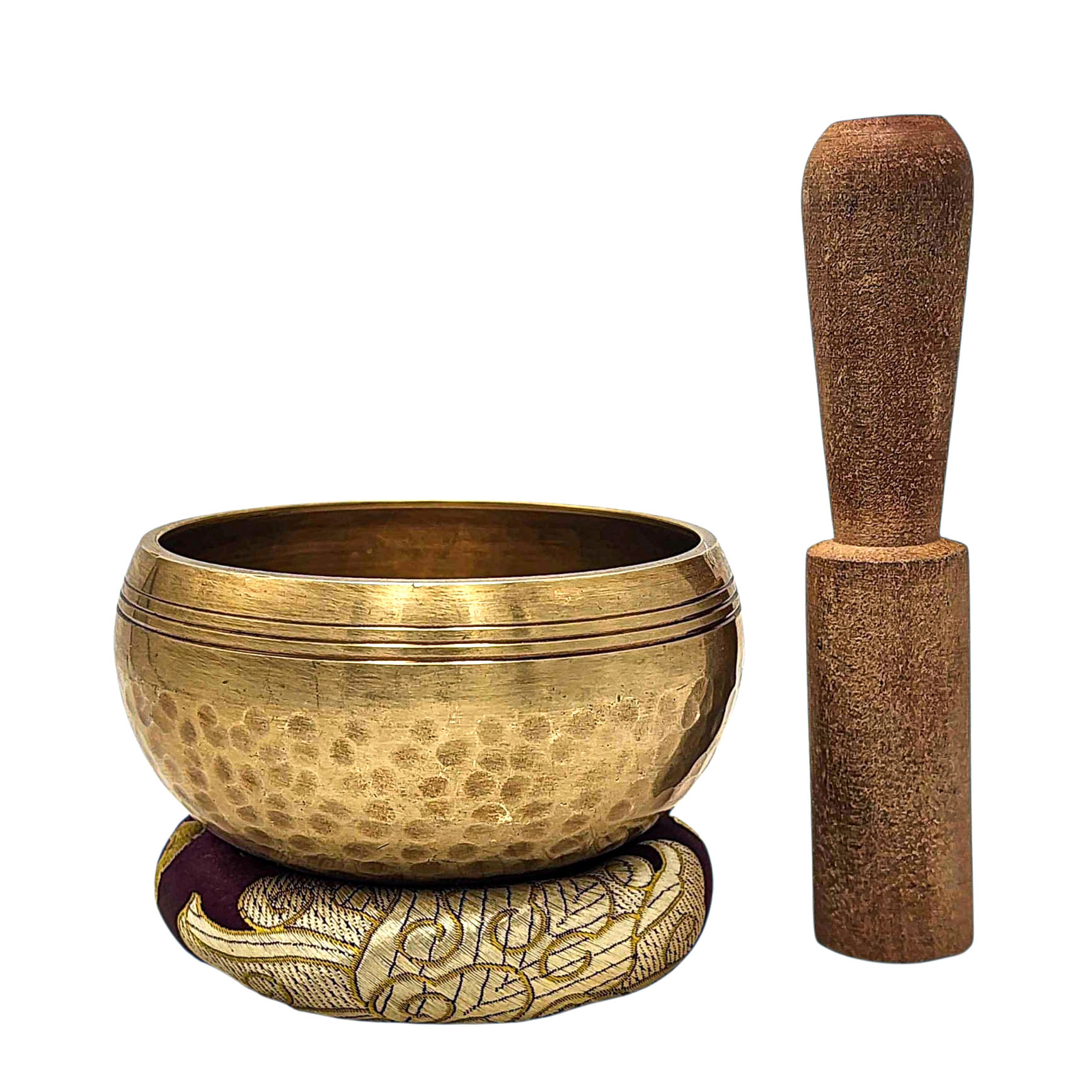 Buddhist Machine Made Singing Bowl, Glossy Finishing, [select Accessories]