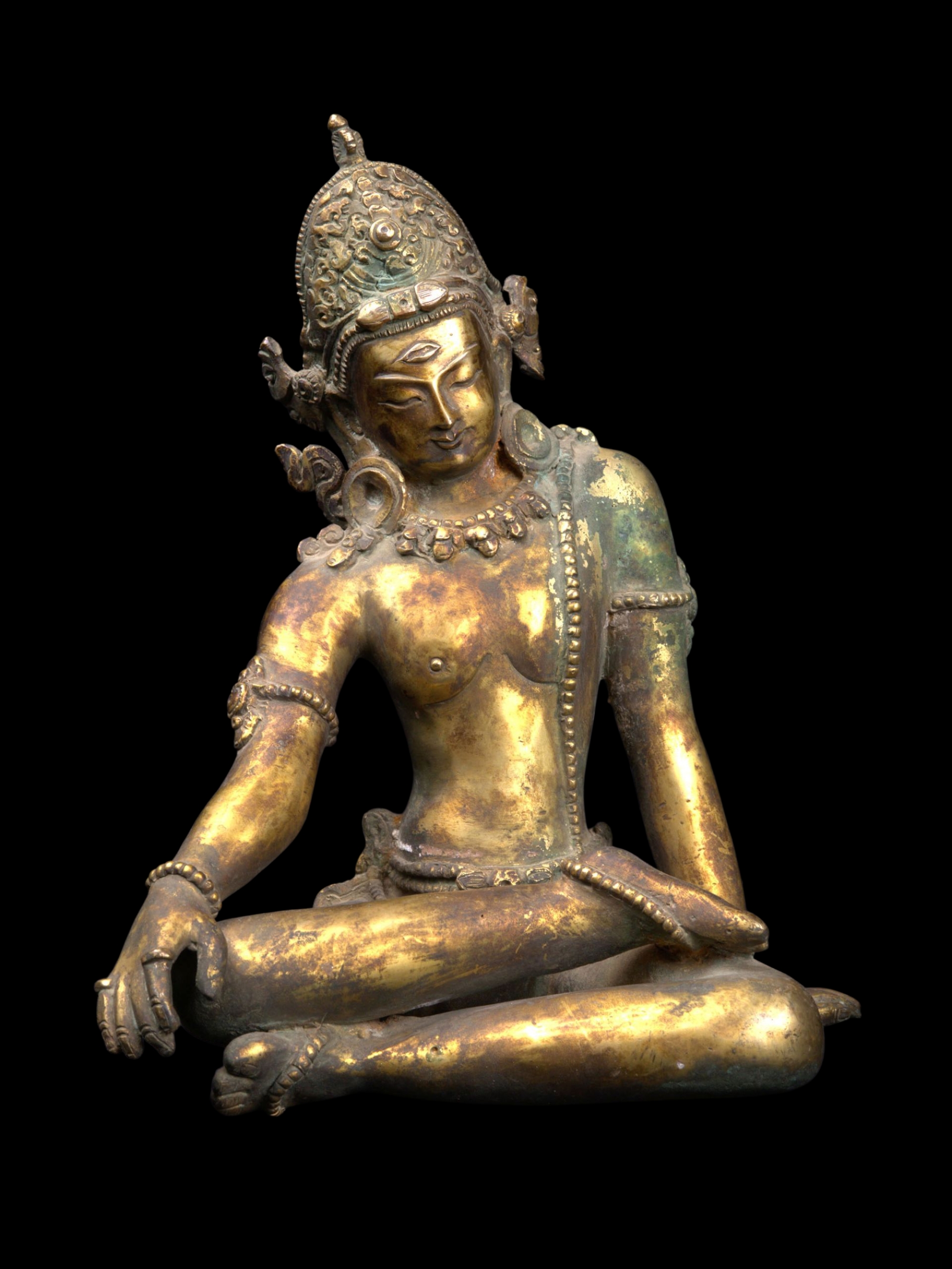 [indra], Buddhist Handmade Statue, [full Gold Plated], [antique]