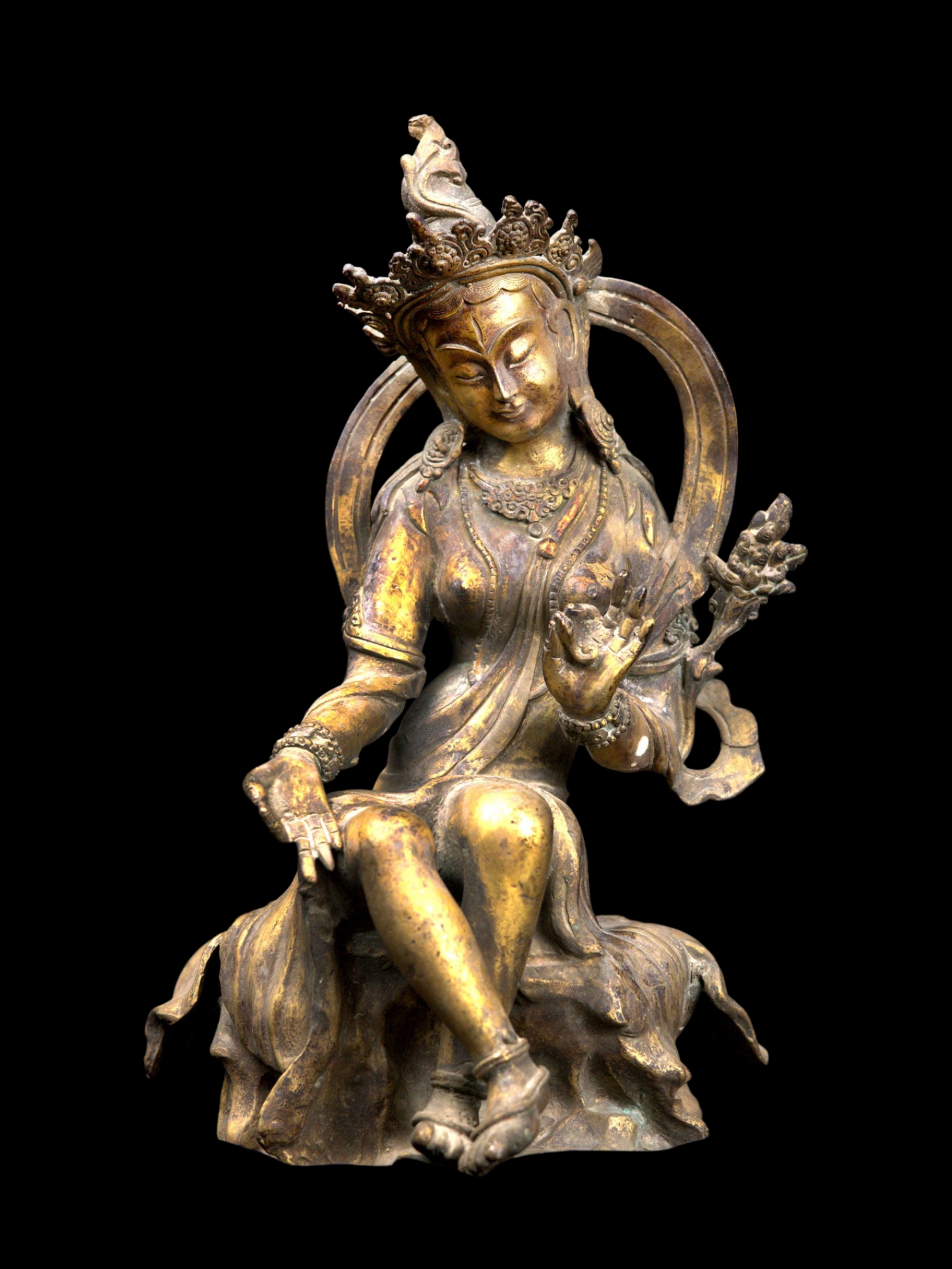 [bodhisattva], Buddhist Handmade Statue, [full Gold Plated], [antique]