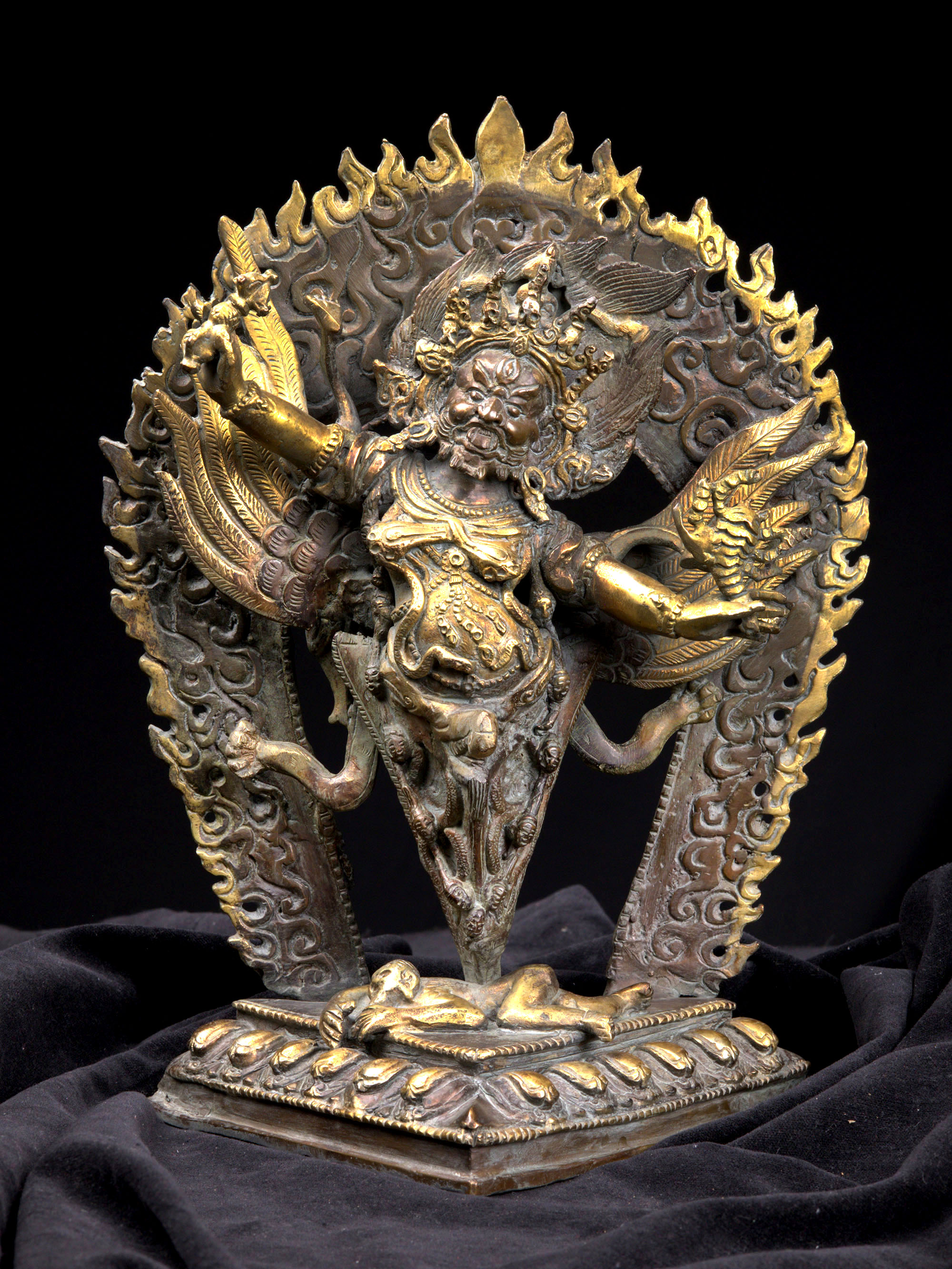 [vajrakilaya Phurba], Buddhist Handmade Statue, [parlty Gold Plated], [antique]