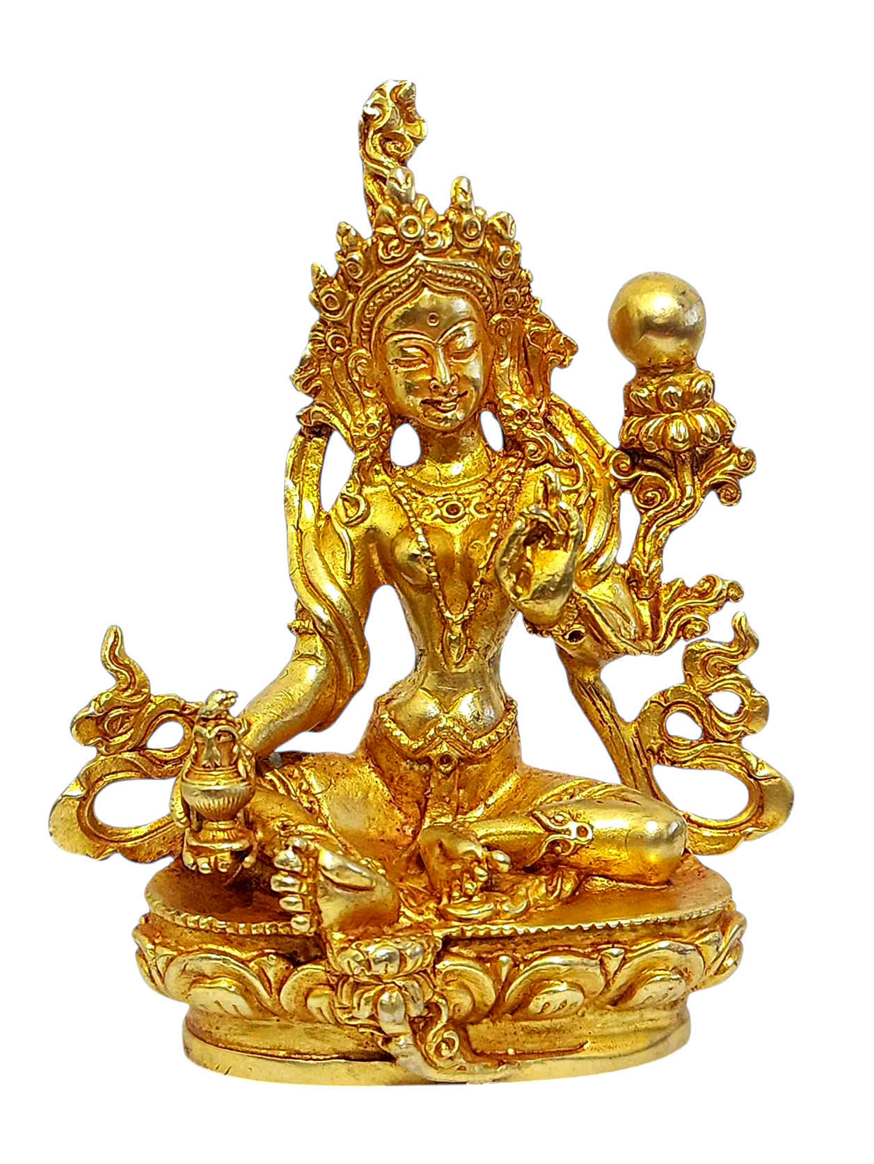 Buddhist Miniature Statue Of [21 Tara], [full Gold Plated]