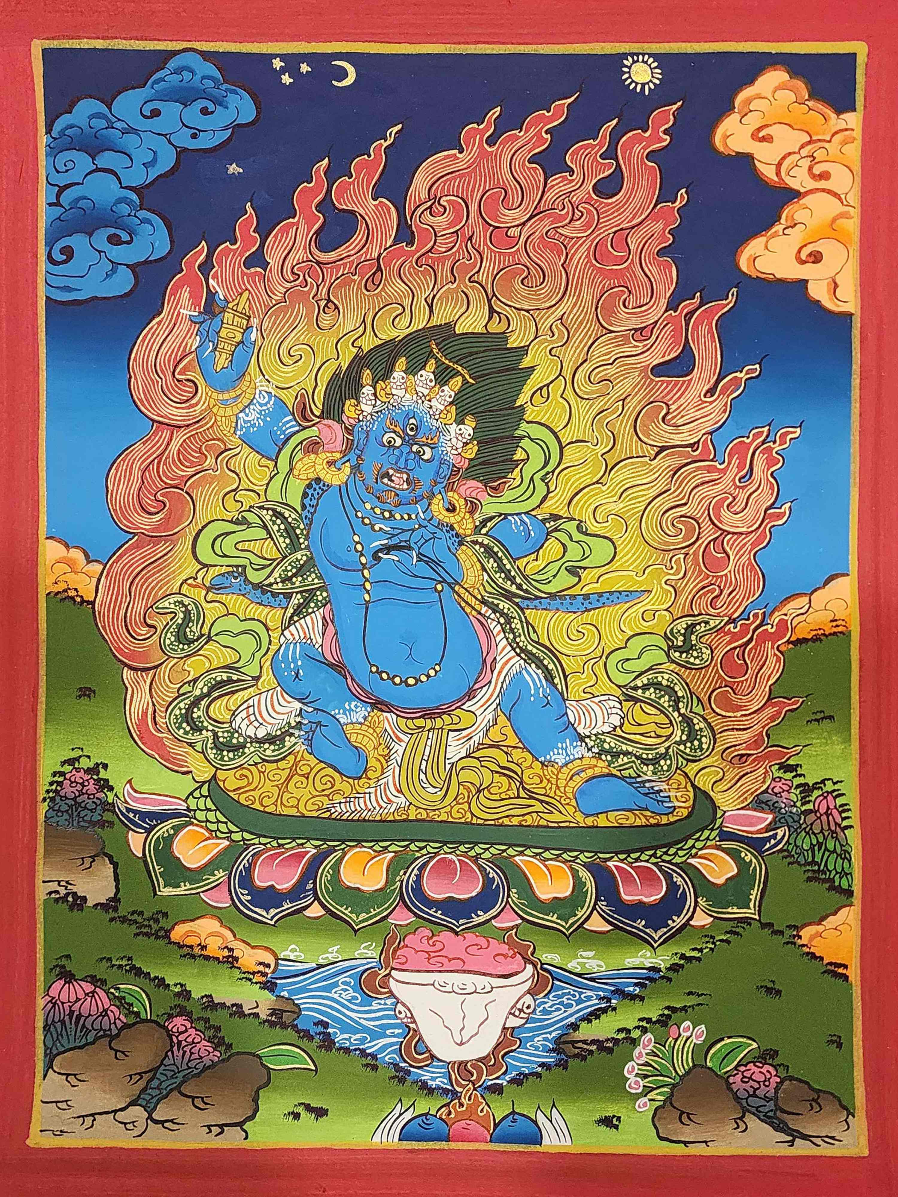 [vajrapani] Thangka, Buddhist Traditional Painting, Hand Painted
