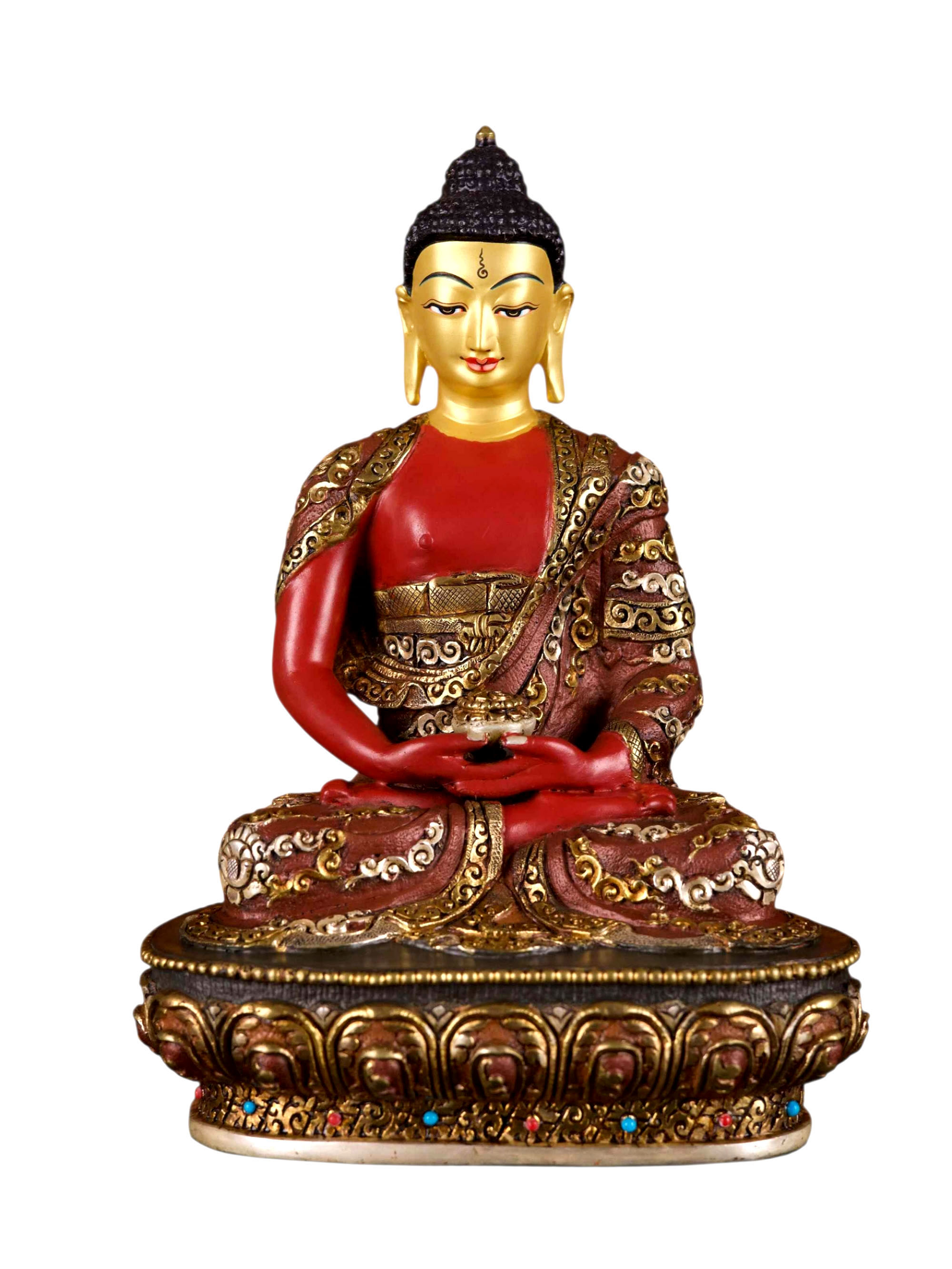 [amitabha Buddha], Buddhist Handmade Statue, [thangka Color Finishing], [face Painted]
